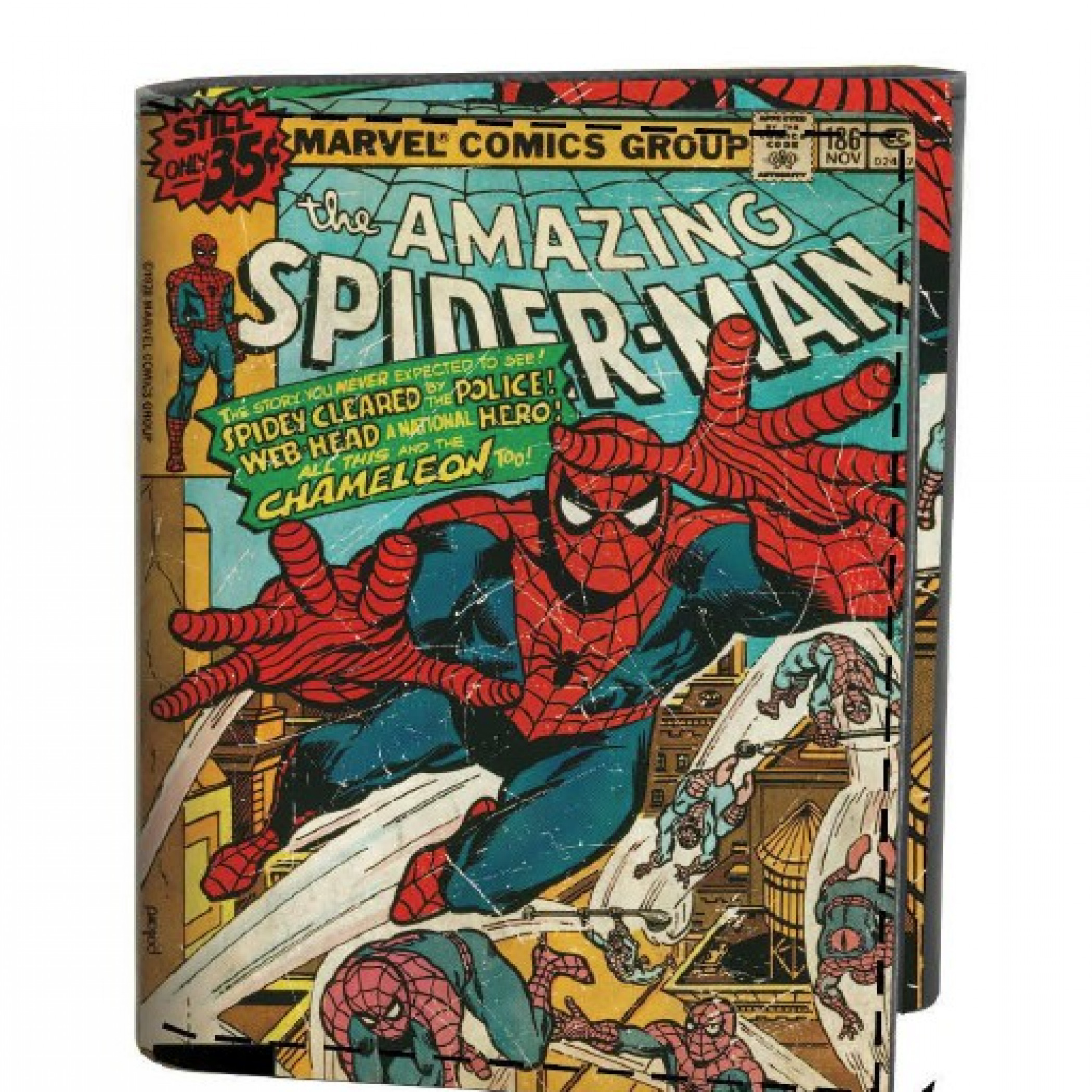 Spider-Man #186 Comic Cover Trifold Wallet in Collectors Tin, Multi-Color