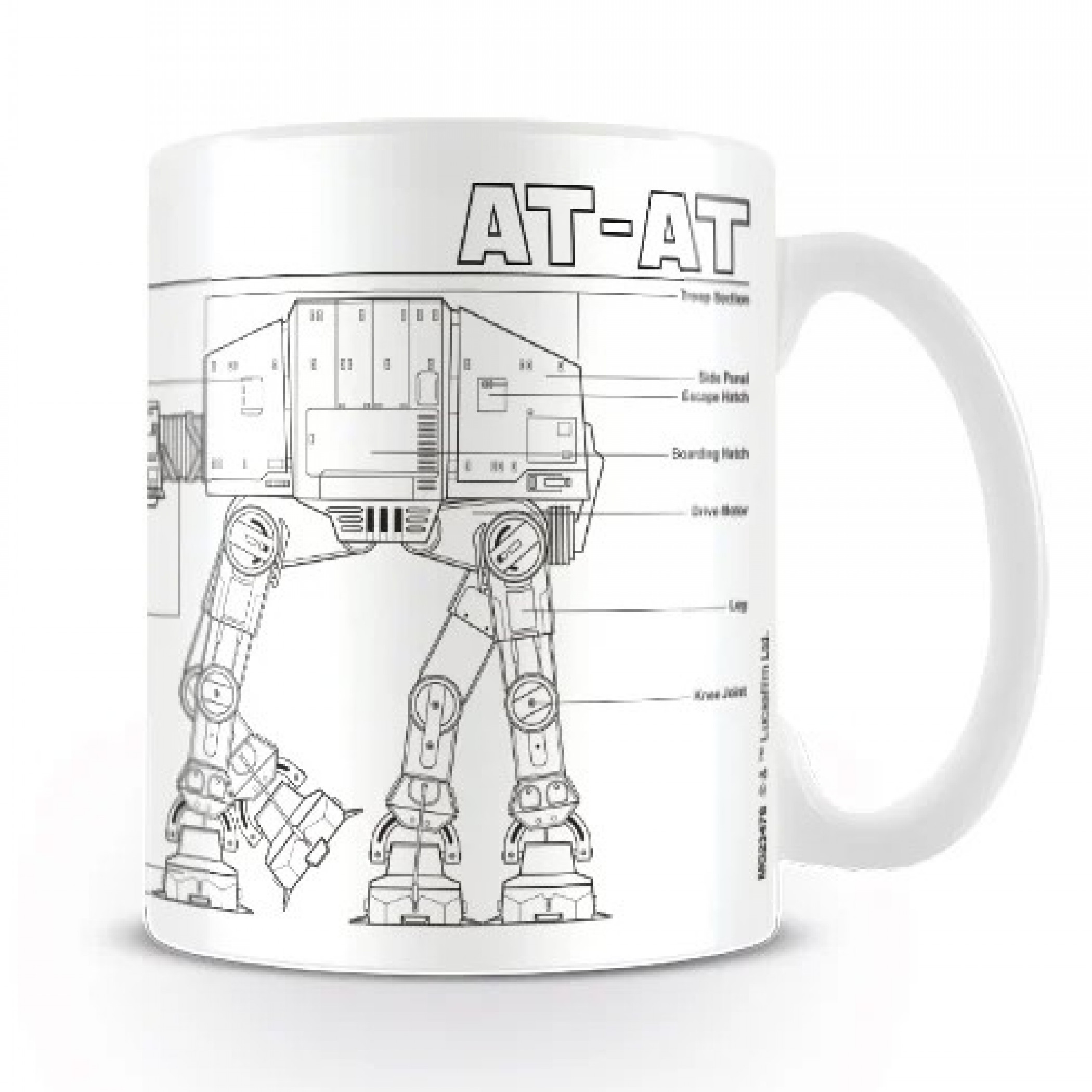 Star Wars AT-AT Fighter Diagram 11 oz. Ceramic Mug, White