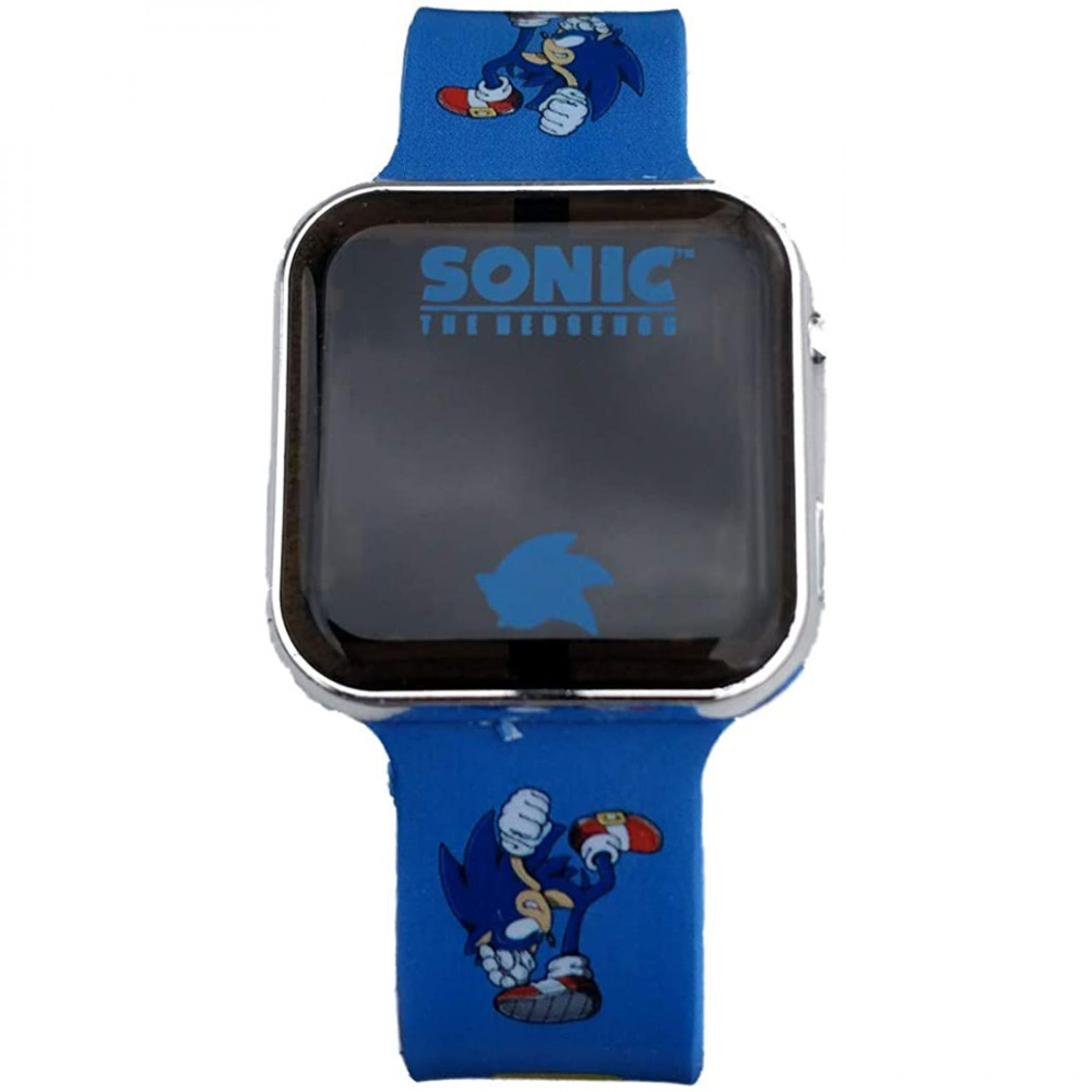 Sonic the Hedgehog Digital Watch w/ 16bit Character Rubber Strap, Blue