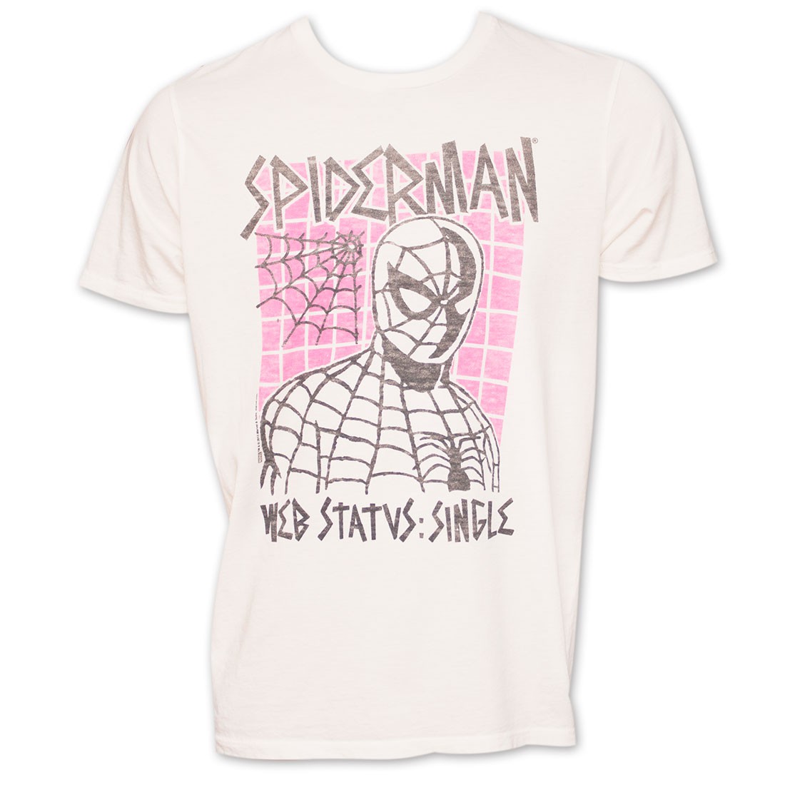 Spider-Man Junk Food Brand 'Web Status Single' T-Shirt, White