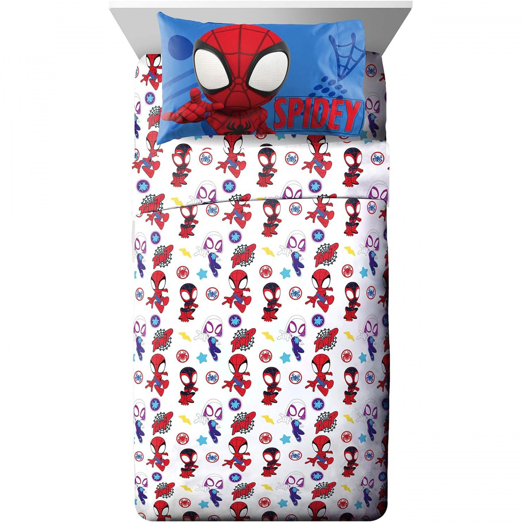 Marvel Spidey and His Amazing Friends Twin Sheet Set, Multi-Color