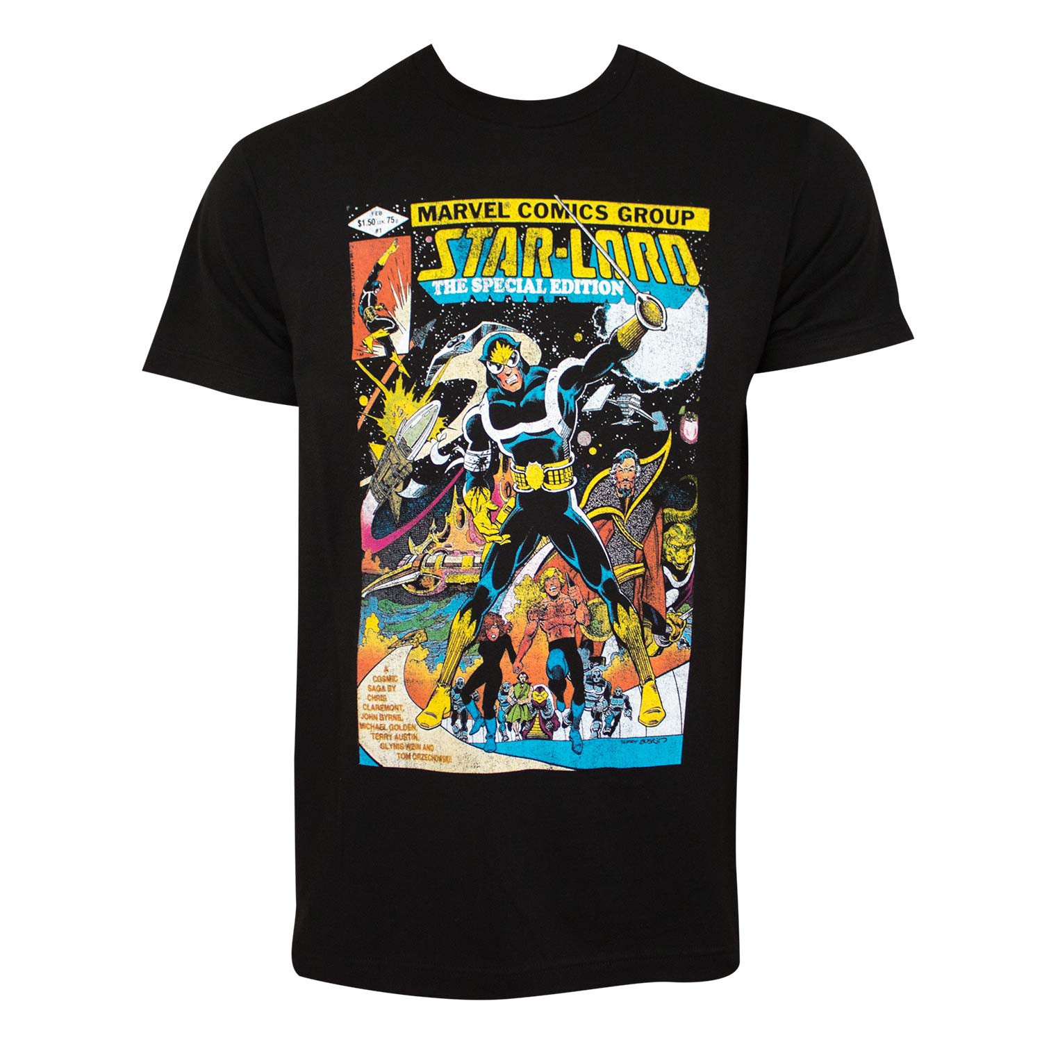 Guardians Of The Galaxy Star Lord Comic Tee Shirt, Black