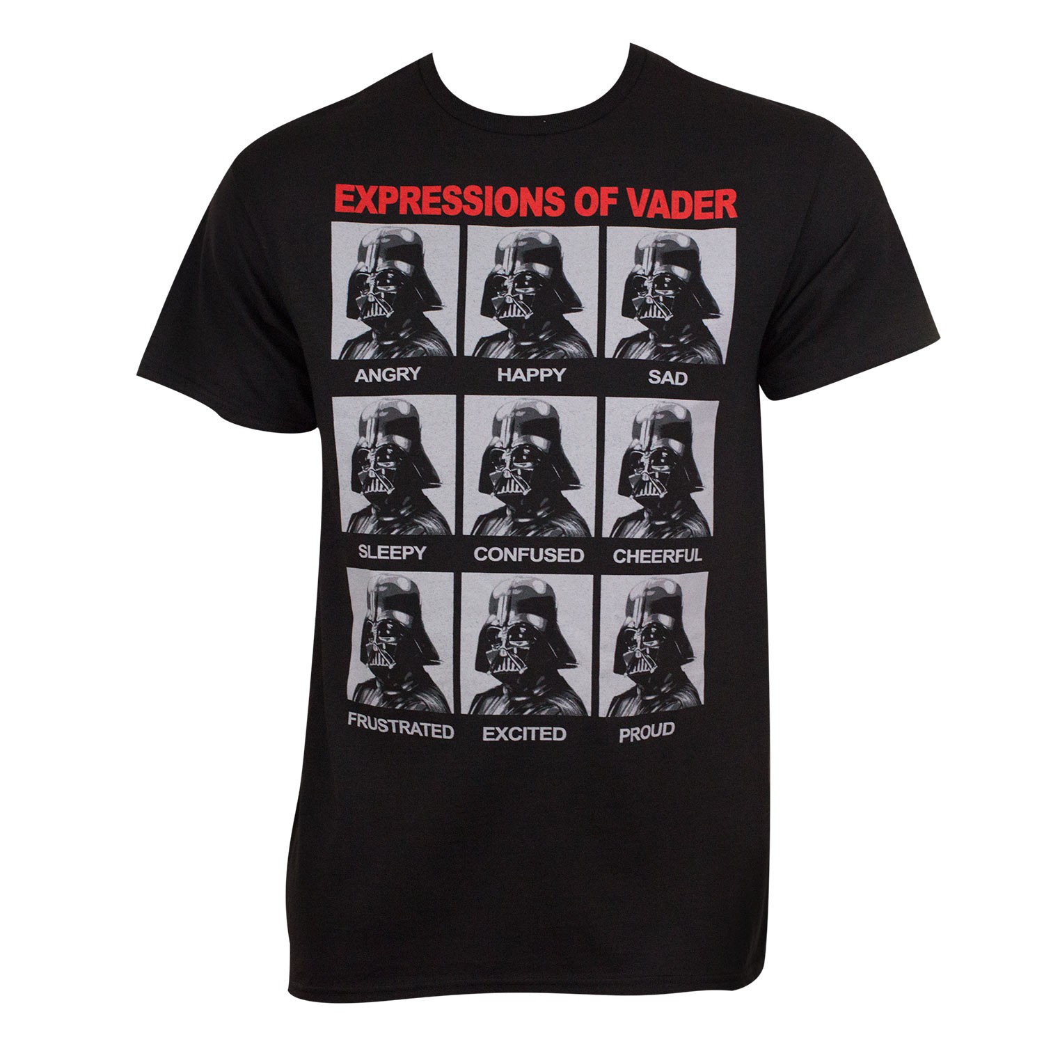 Star Wars Expressions Of Darth Vader Tee Shirt, Black