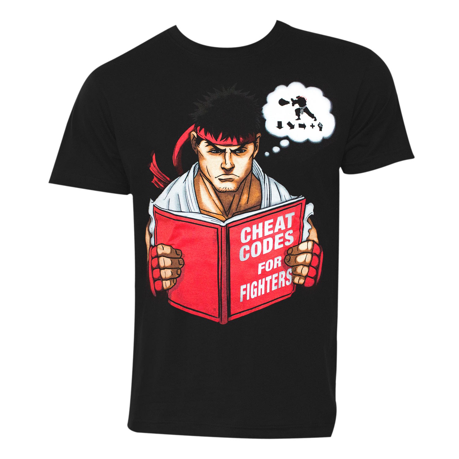 Street Fighter Ryu Cheat Codes Men's Black T-Shirt, Black