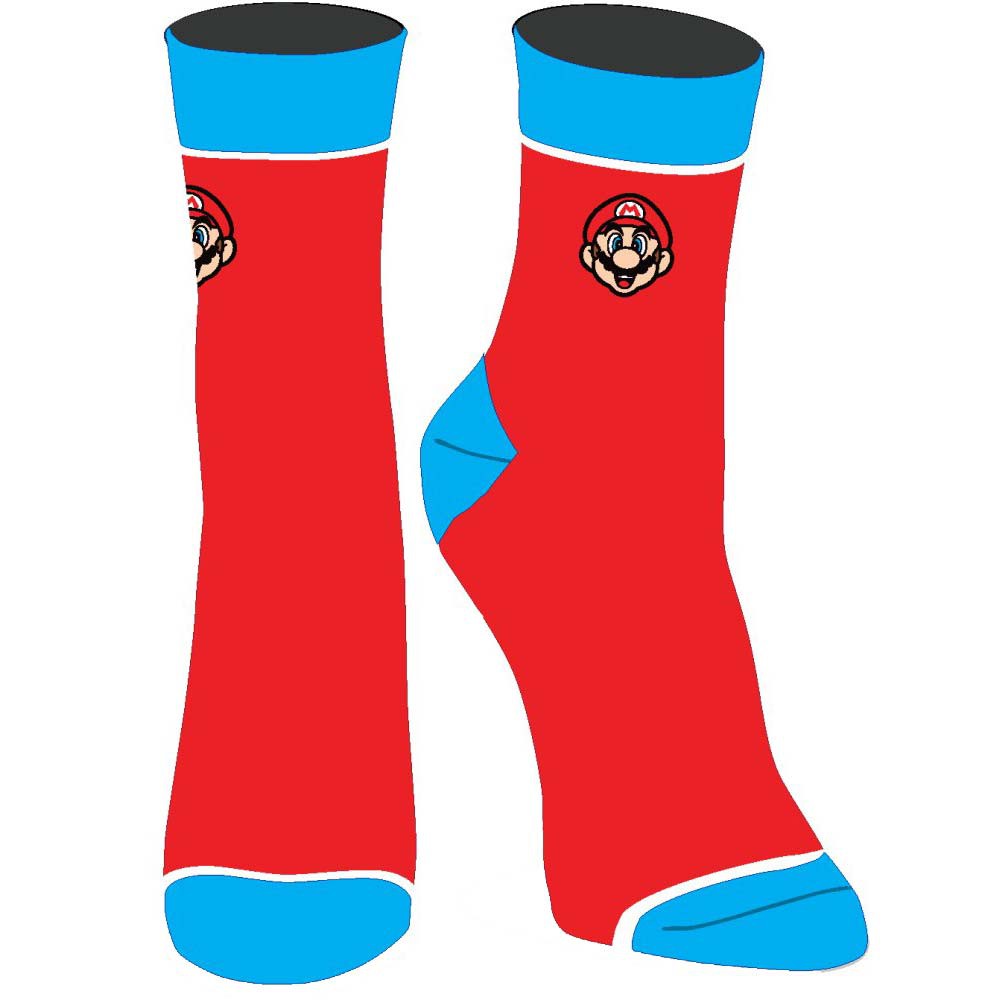 Super Mario Embroidered Juniors Socks, Red