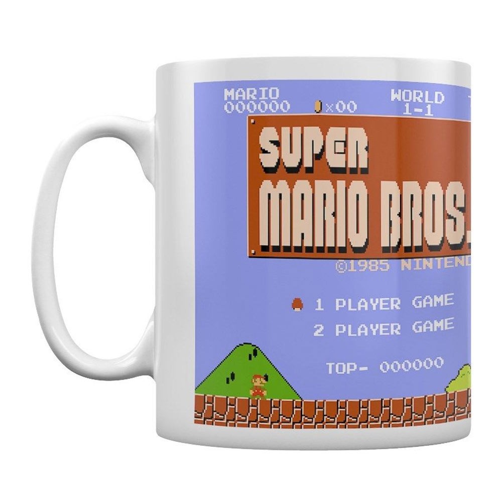 Super Mario Brothers Level One Coffee Mug, White