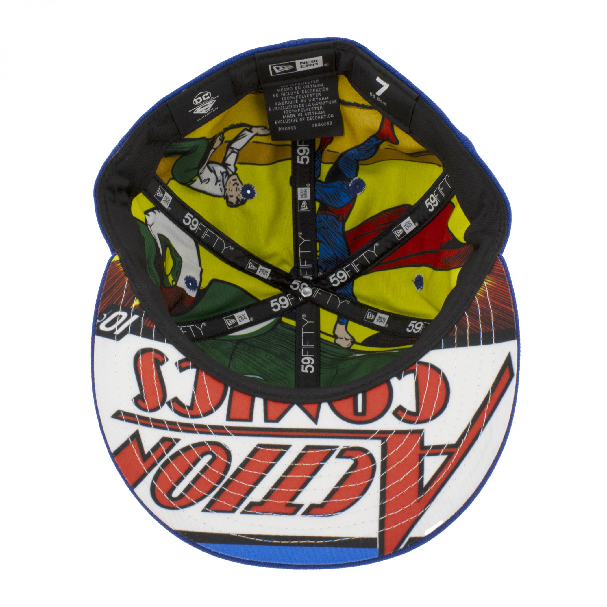 Superman Action Comics #1 Underside Print New Era 59Fifty Fitted Hat Blue - Picture 12 of 70