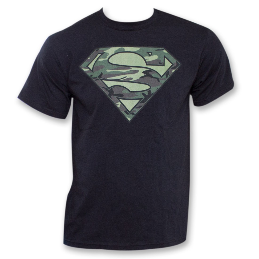 Superman Camo Logo Black T-Shirt, Black