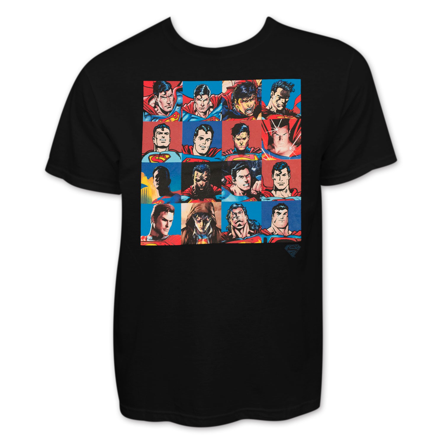 Superman Men's Black Faces Collage Tee Shirt, Black