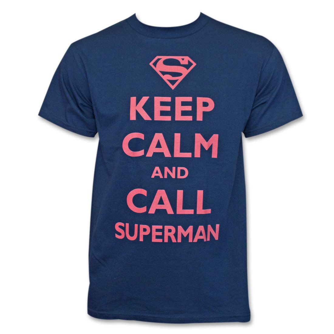 Superman Keep Calm and Call T-Shirt - Blue, Blue