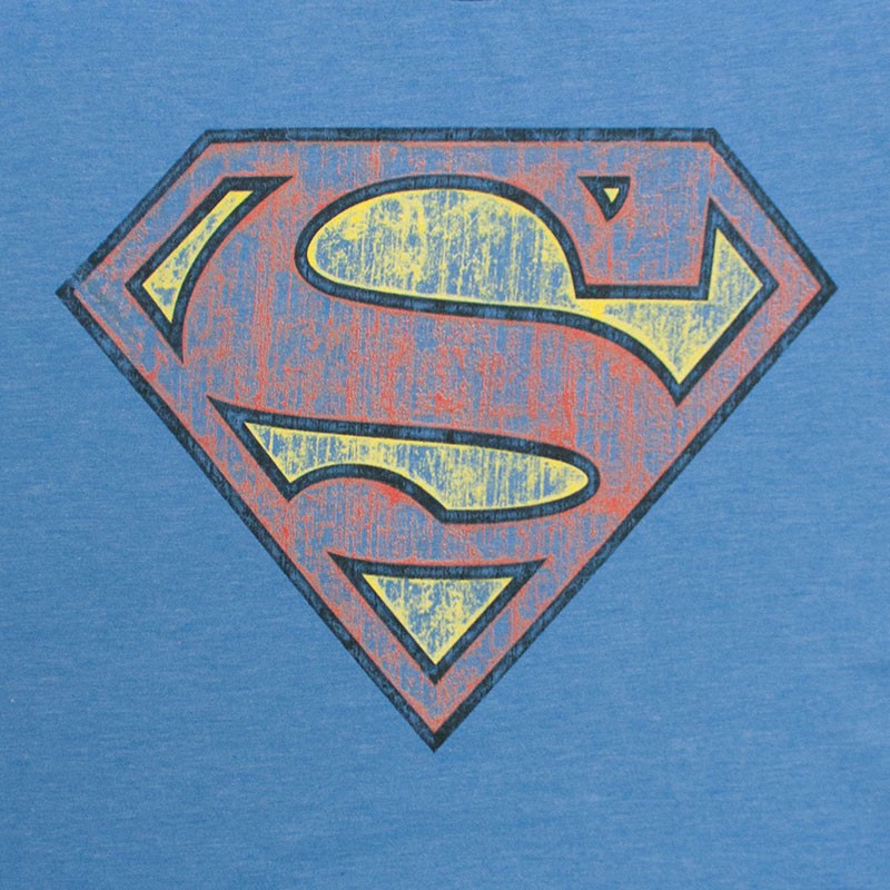 Superman Premium Quality Vintage Logo T-Shirt, Blue