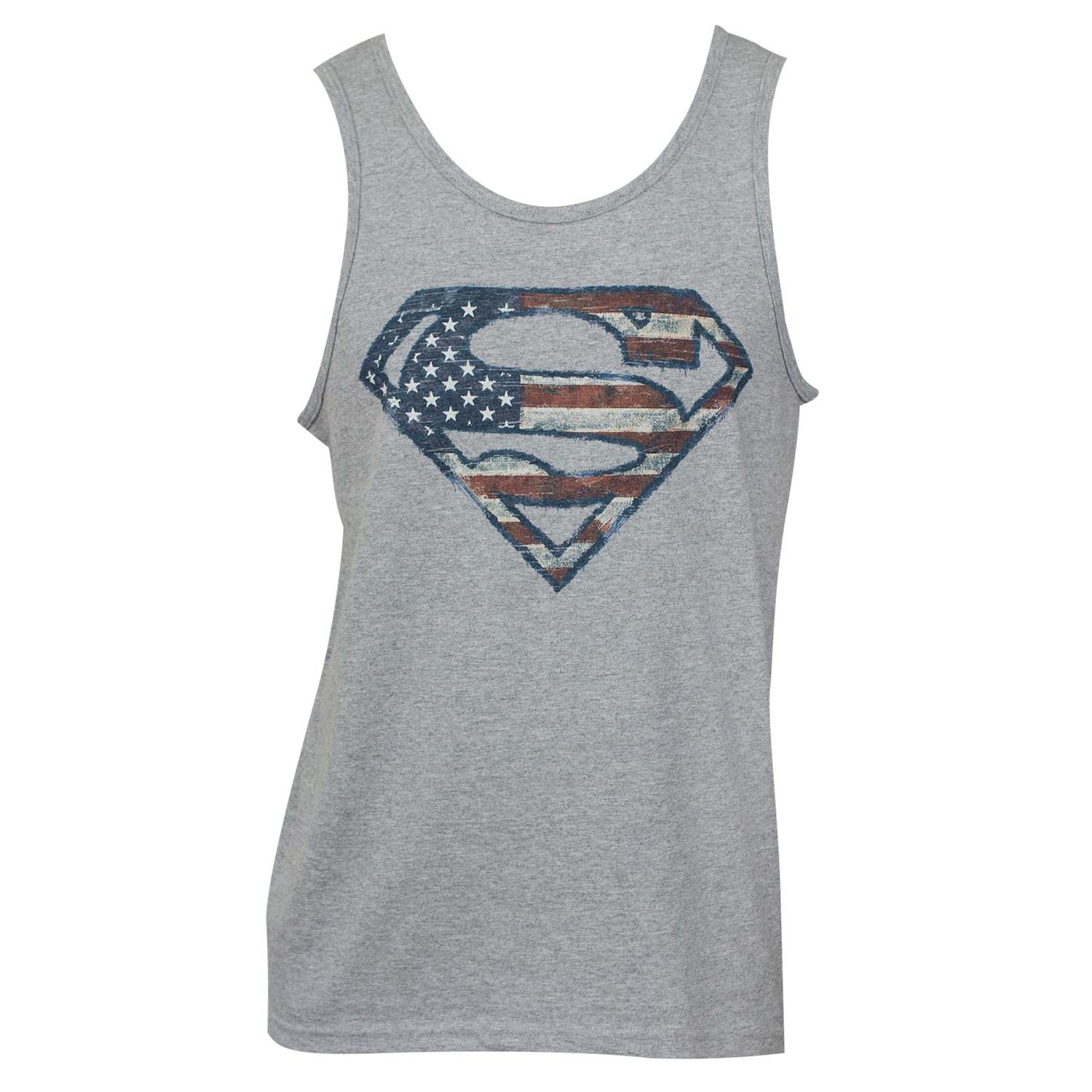 Superman American Flag Logo Tank Top