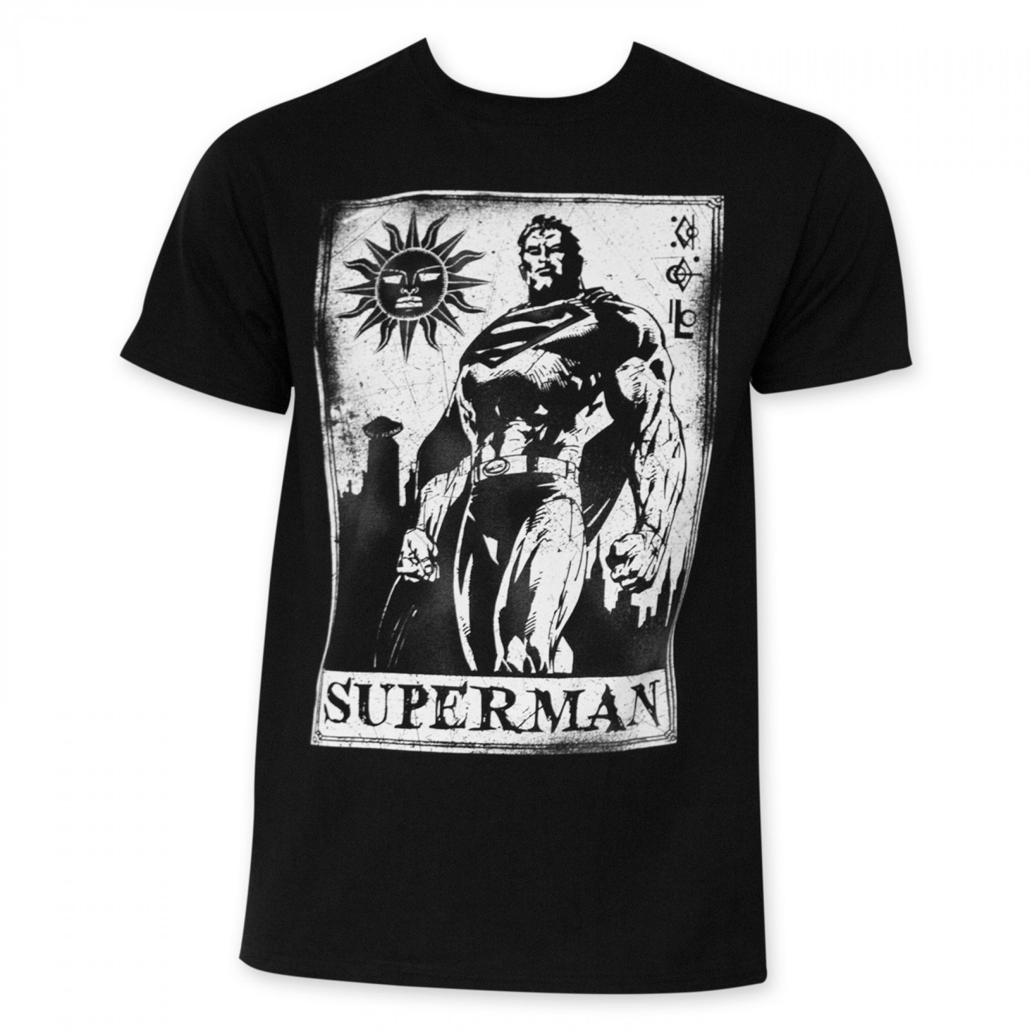 Superman White Card T-Shirt, Black