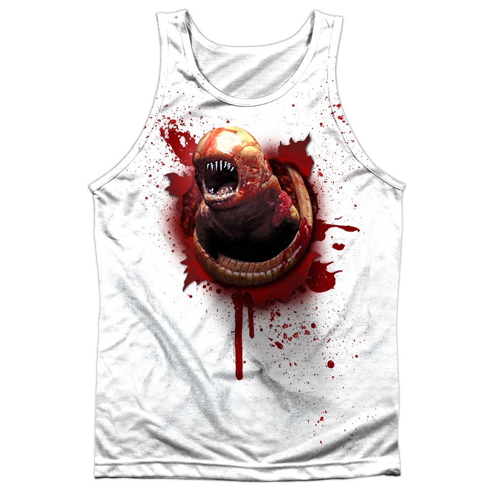 Alien Chestburster White Sublimation Tank Top