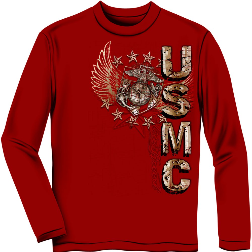 USMC Marines Pride Duty Honor Red Long Sleeve T-Shirt - image 2