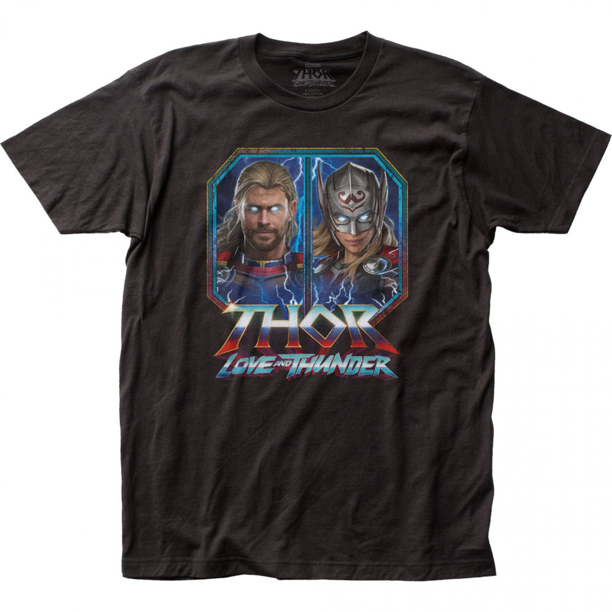 Thor Love and Thunder The Mighty Thor and Jane Foster T-Shirt, Black