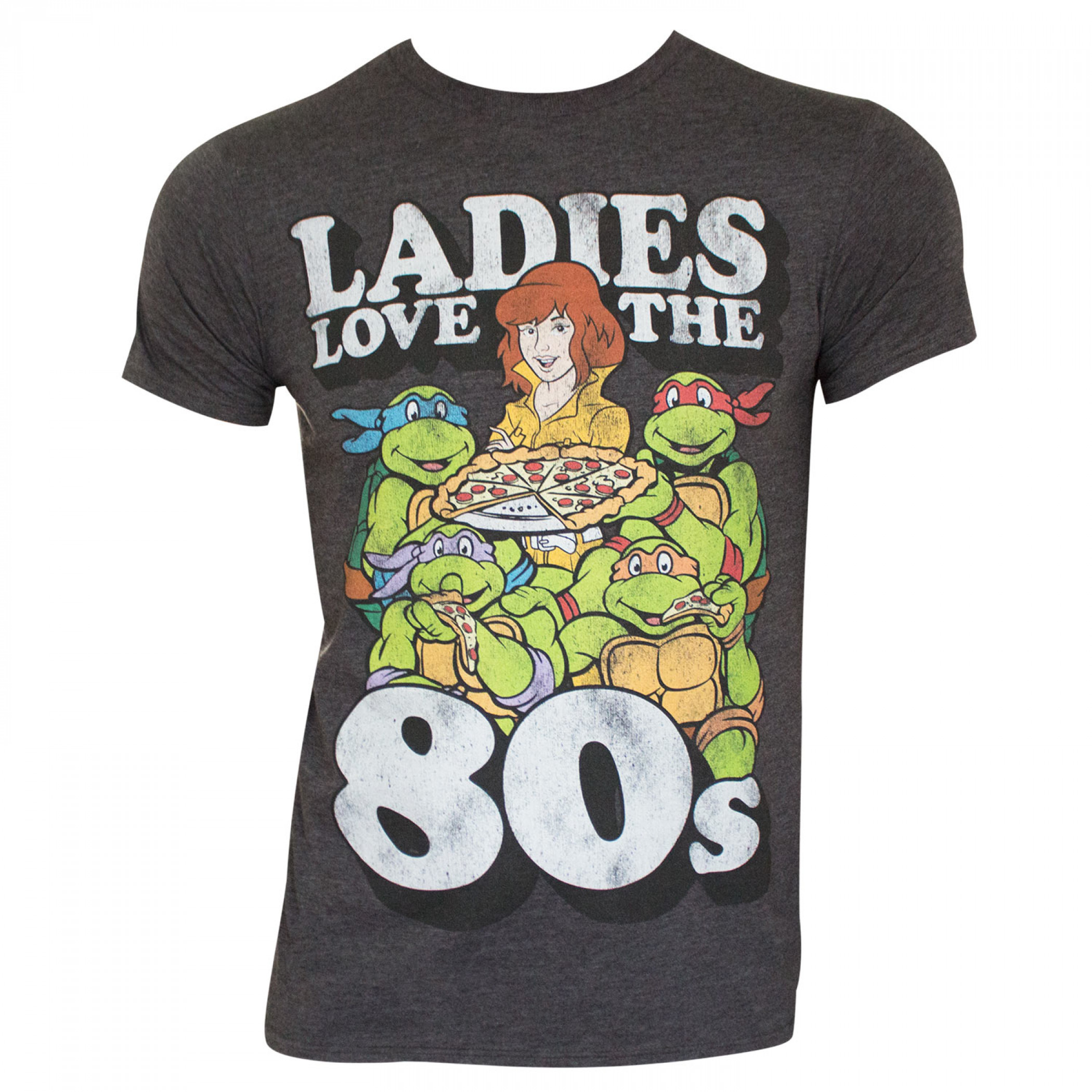 Teenage Mutant Ninja Turtles Loves The 80's Grey Tee Shirt, Grey