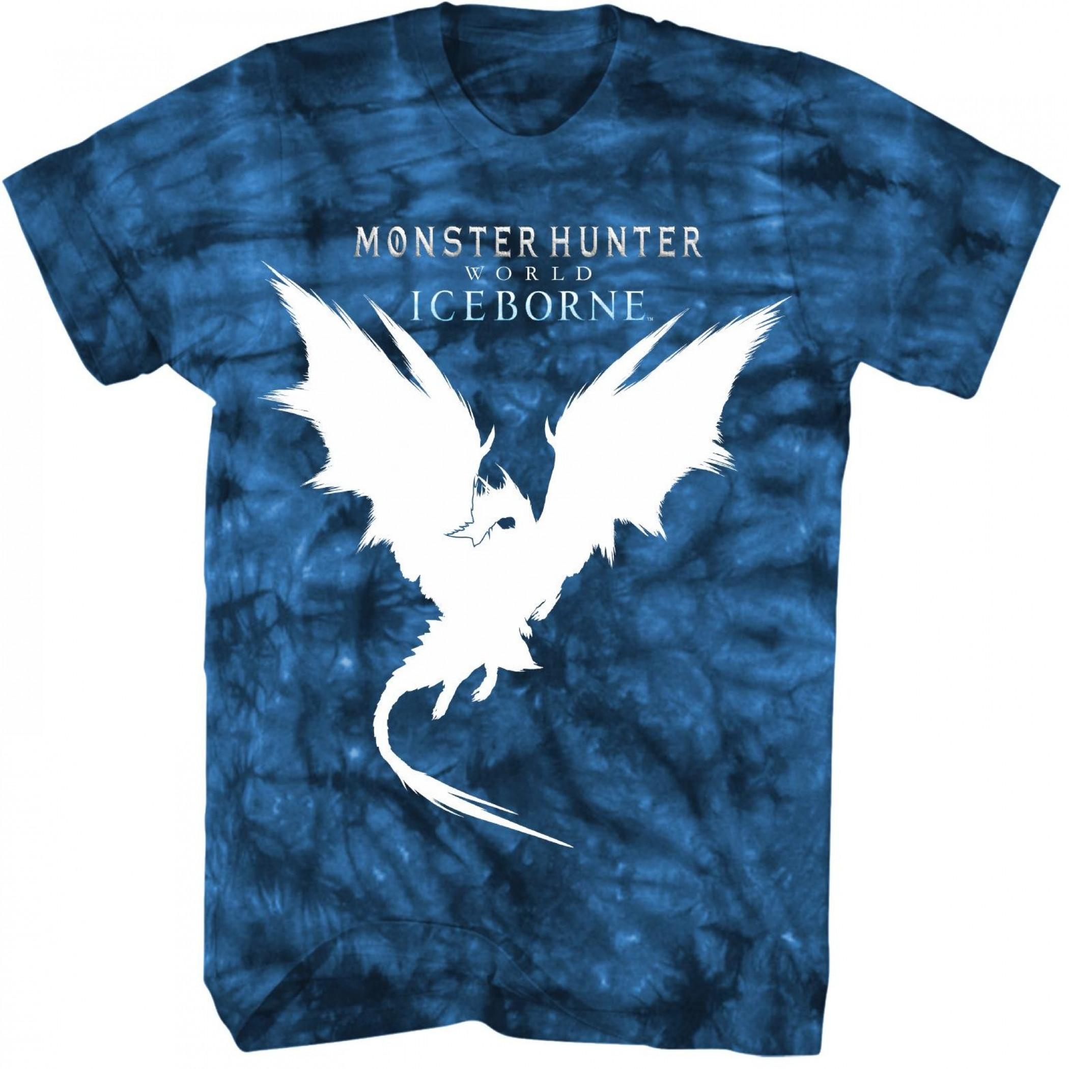 Monster Hunter Dragon Mineral Wash T-Shirt, Blue