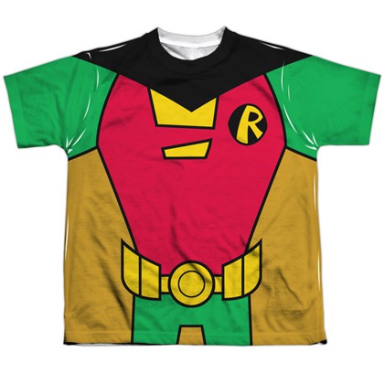 Robin Teen Titans Uniform Youth Costume Tee, Red