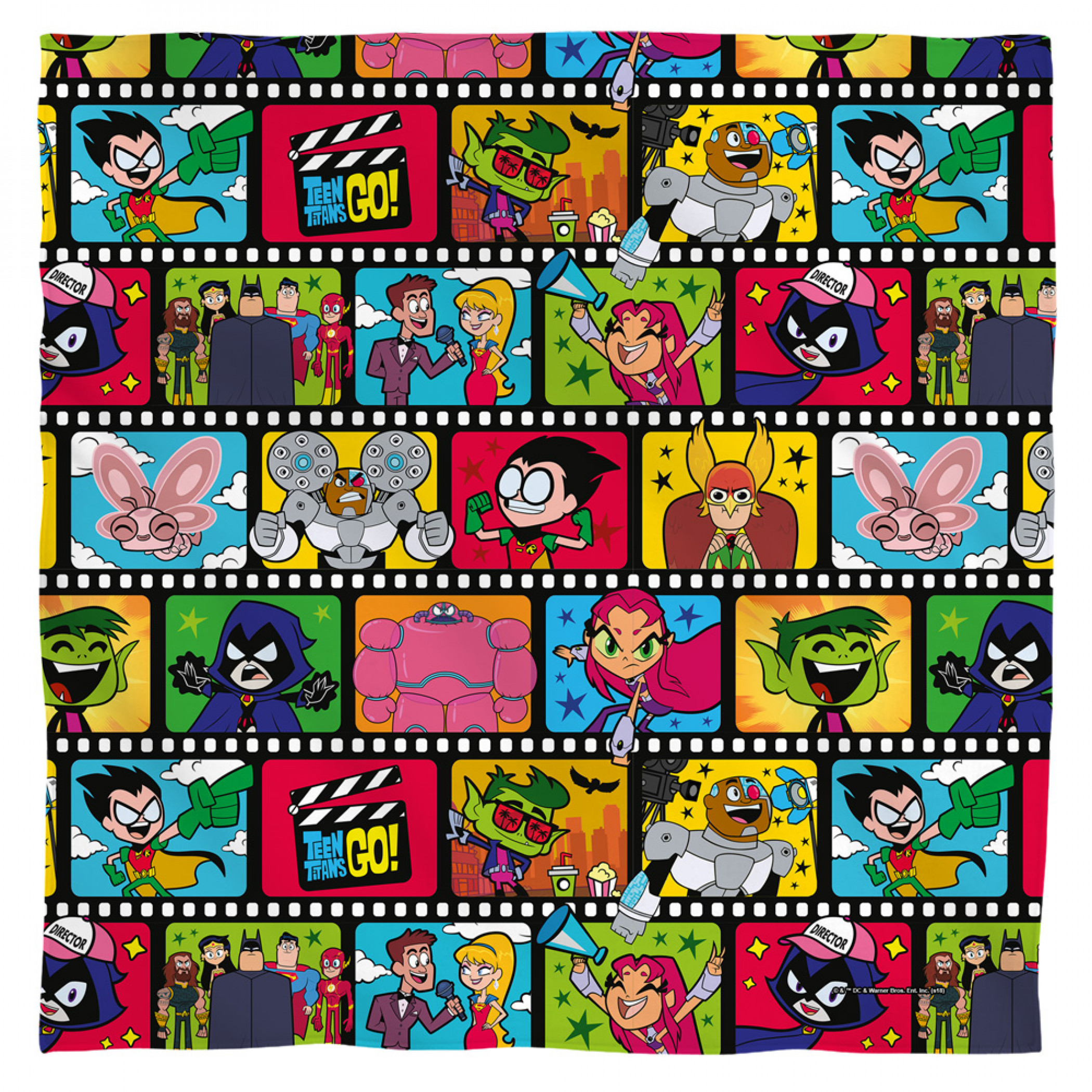 Teen Titans Cartoon Film Reel Bandana, Multi-Color