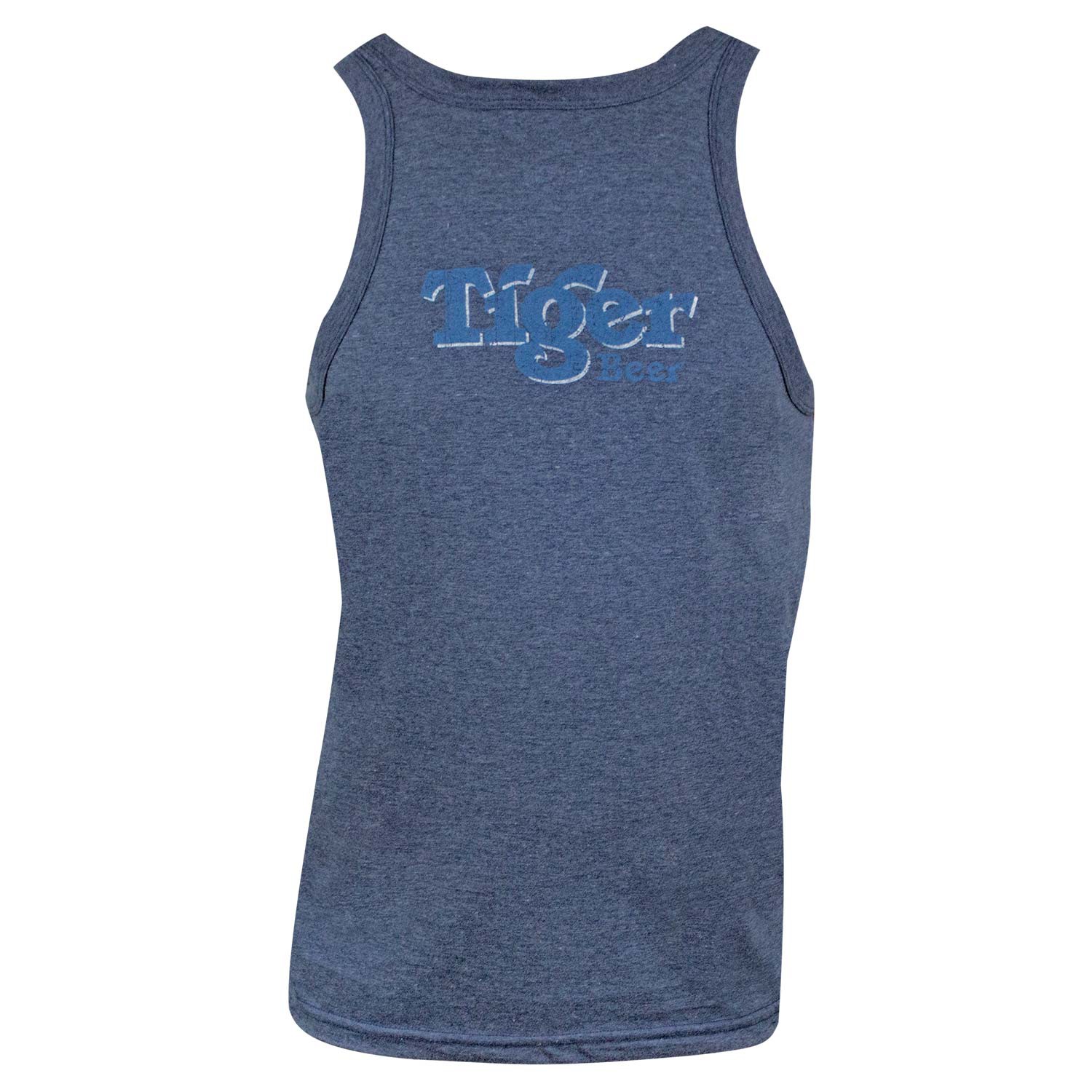 Tiger Beer Distressed Logo Denim Blue Tank Top - image 2