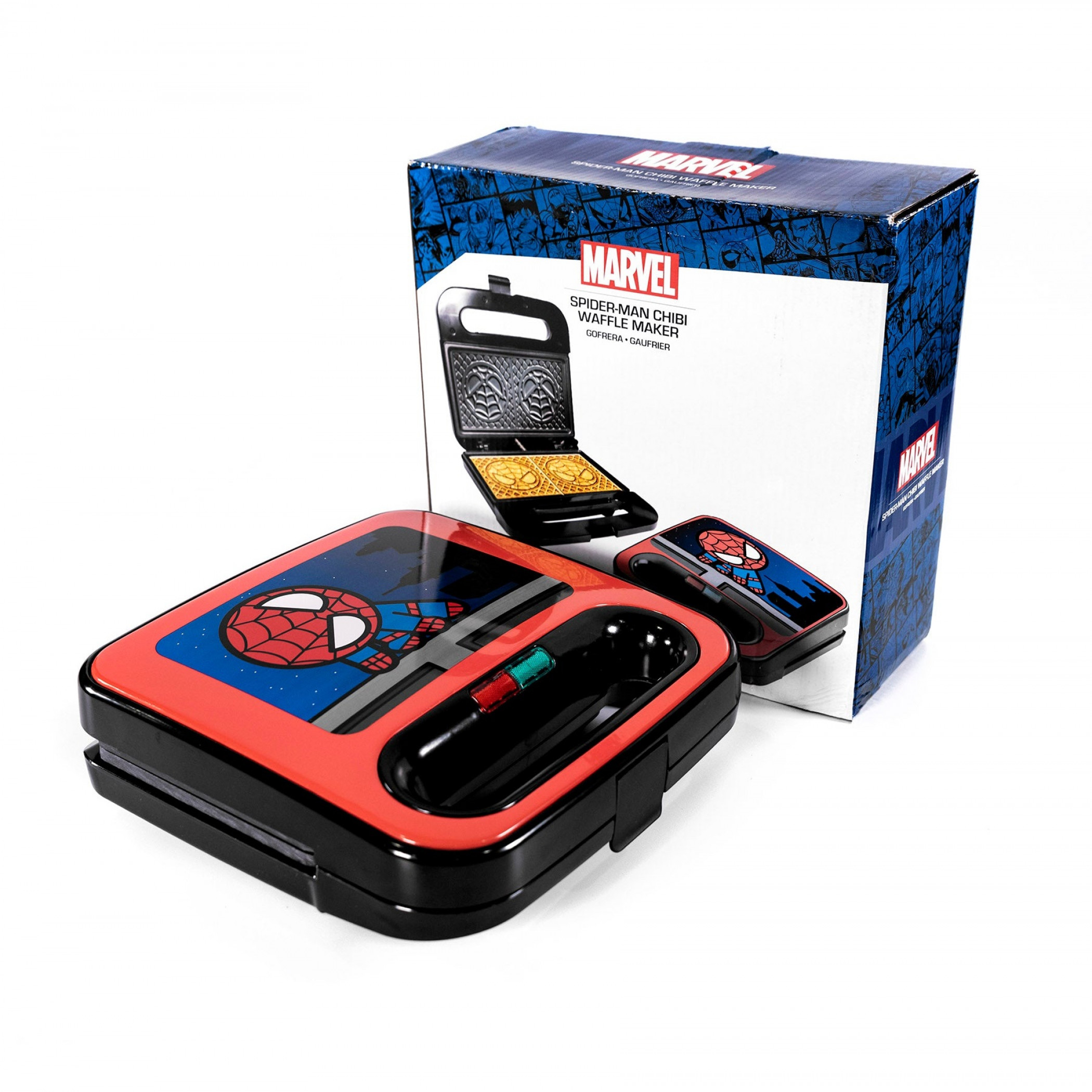 Spider-Man Chibi Character Square Waffle Maker Set, Red