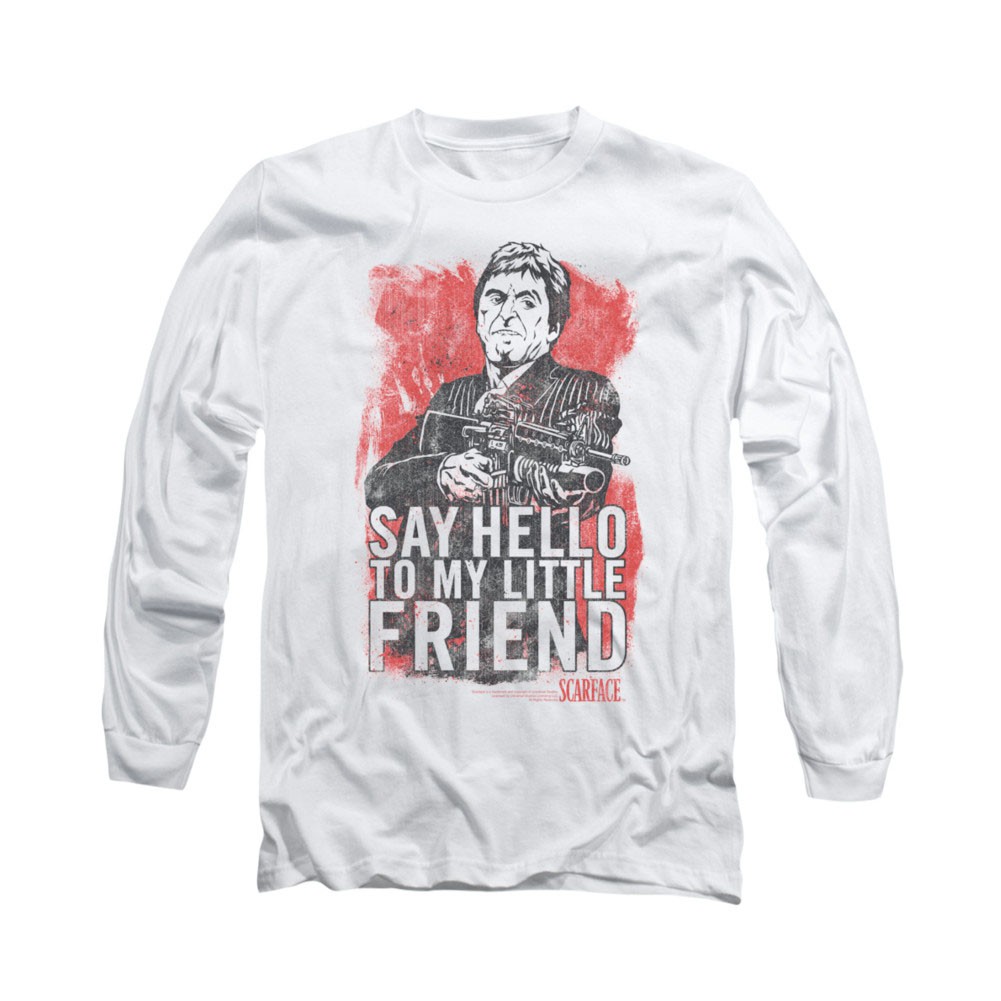 Scarface Little Friend White Long Sleeve T-Shirt