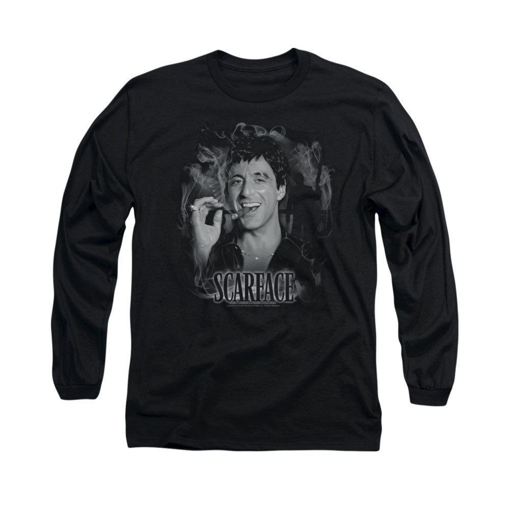 Scarface Smokey Scar Black Long Sleeve T-Shirt