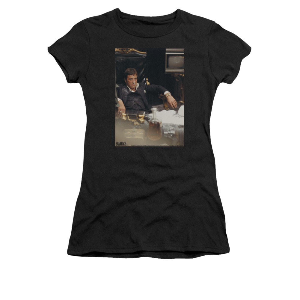Scarface Sit Back Black Juniors T-Shirt