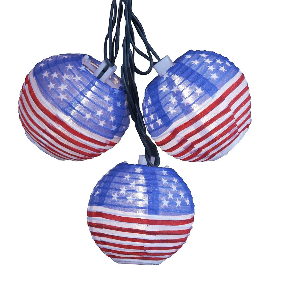 USA Patriotic Lantern Light String Set