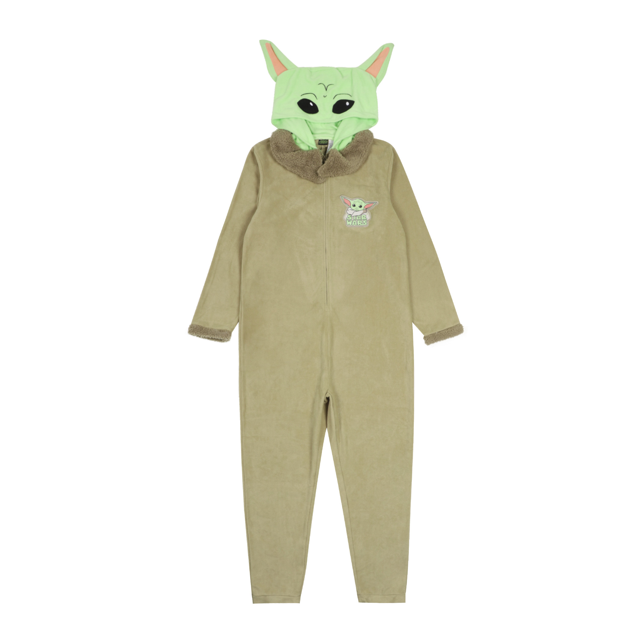 Star Wars The Mandalorian Grogu Hooded Union Suit, Brown