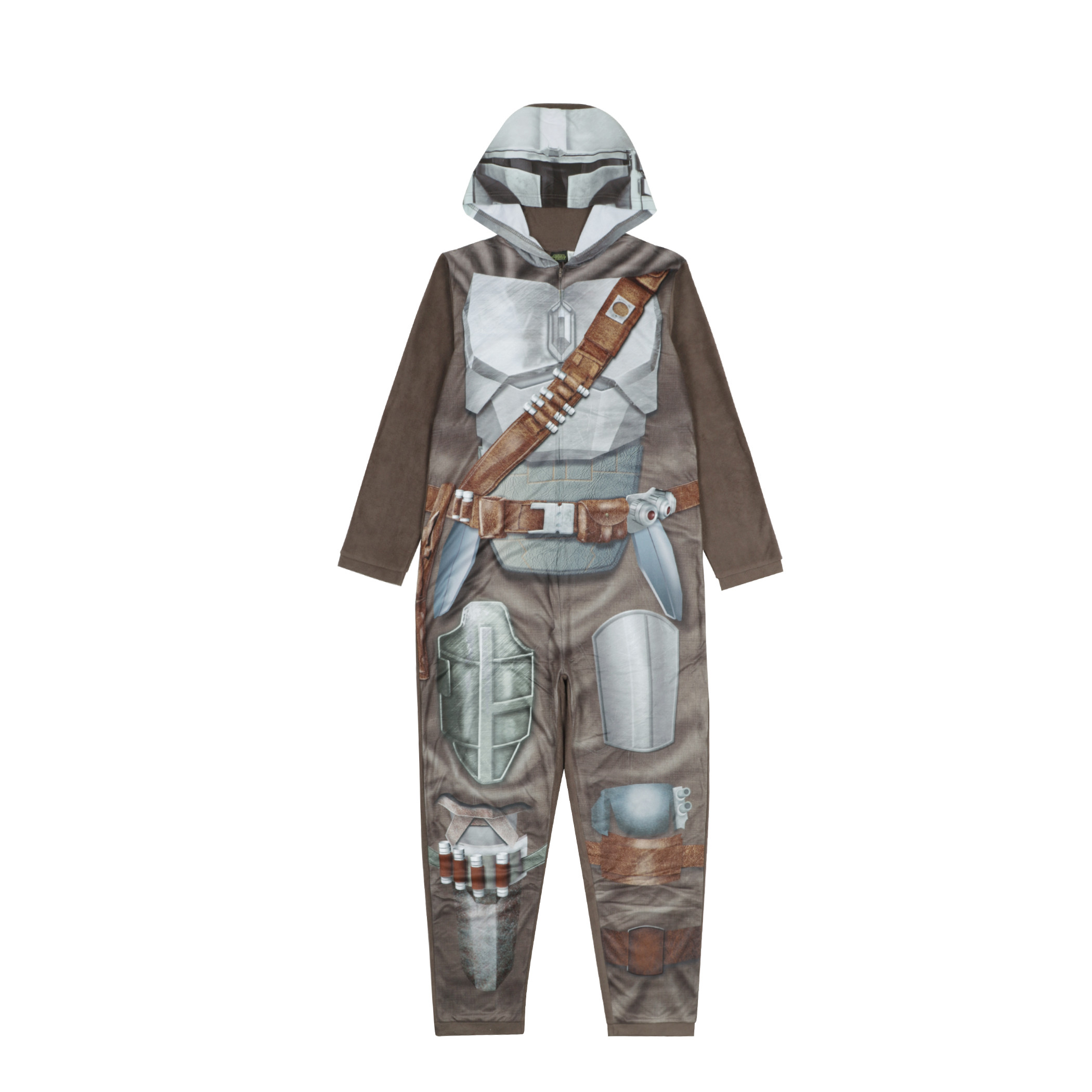 Star Wars The Mandalorian Mando Hooded Union Suit, Brown