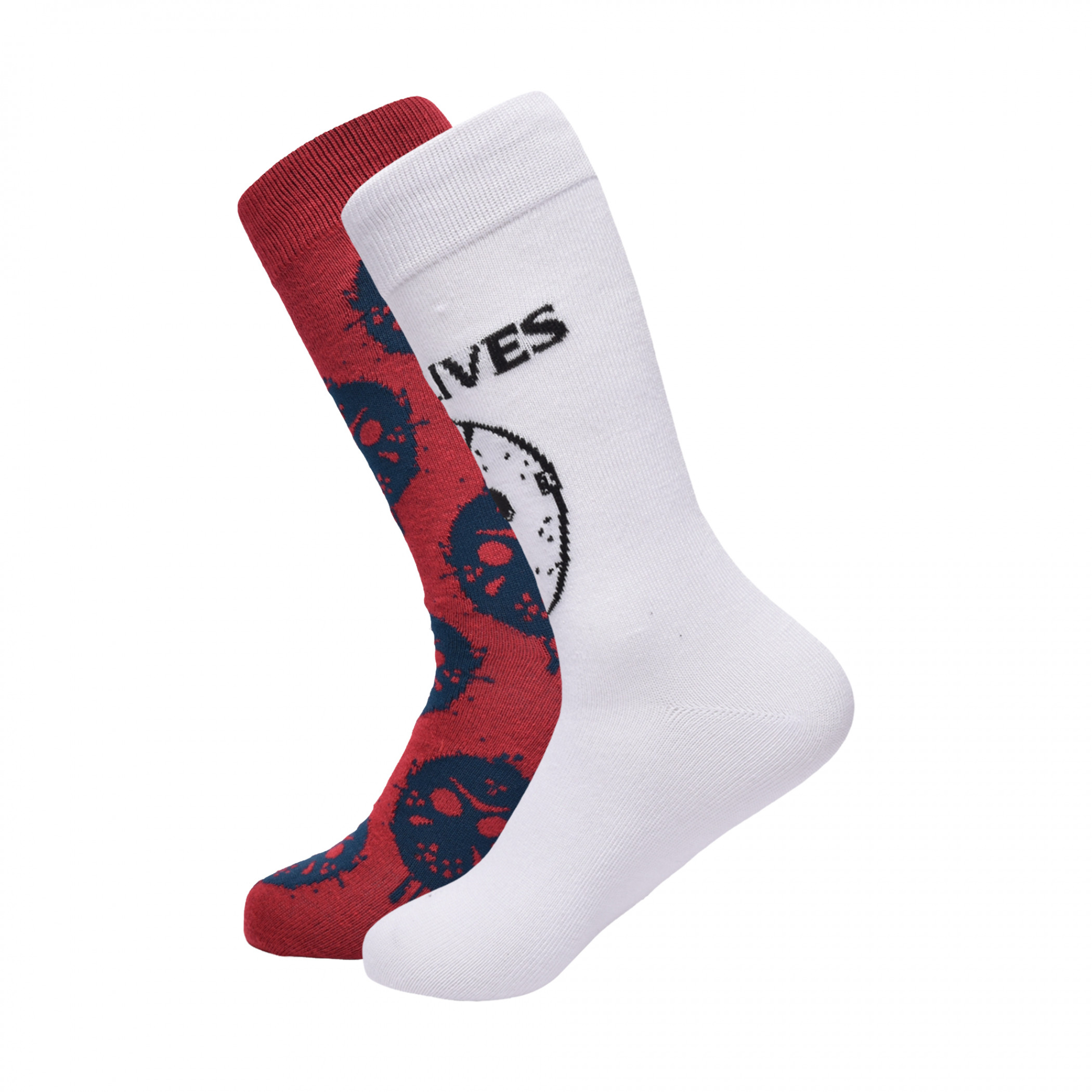 Friday The 13th Run and Hide 2-Pairs of Crew Socks, Multi-Color