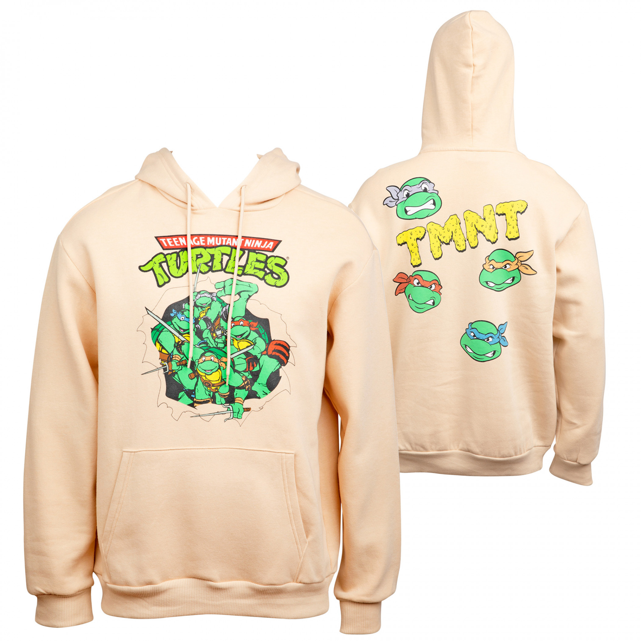 Teenage Mutant Ninja Turtles Hoodie With Cowabunga! Back Print, Beige
