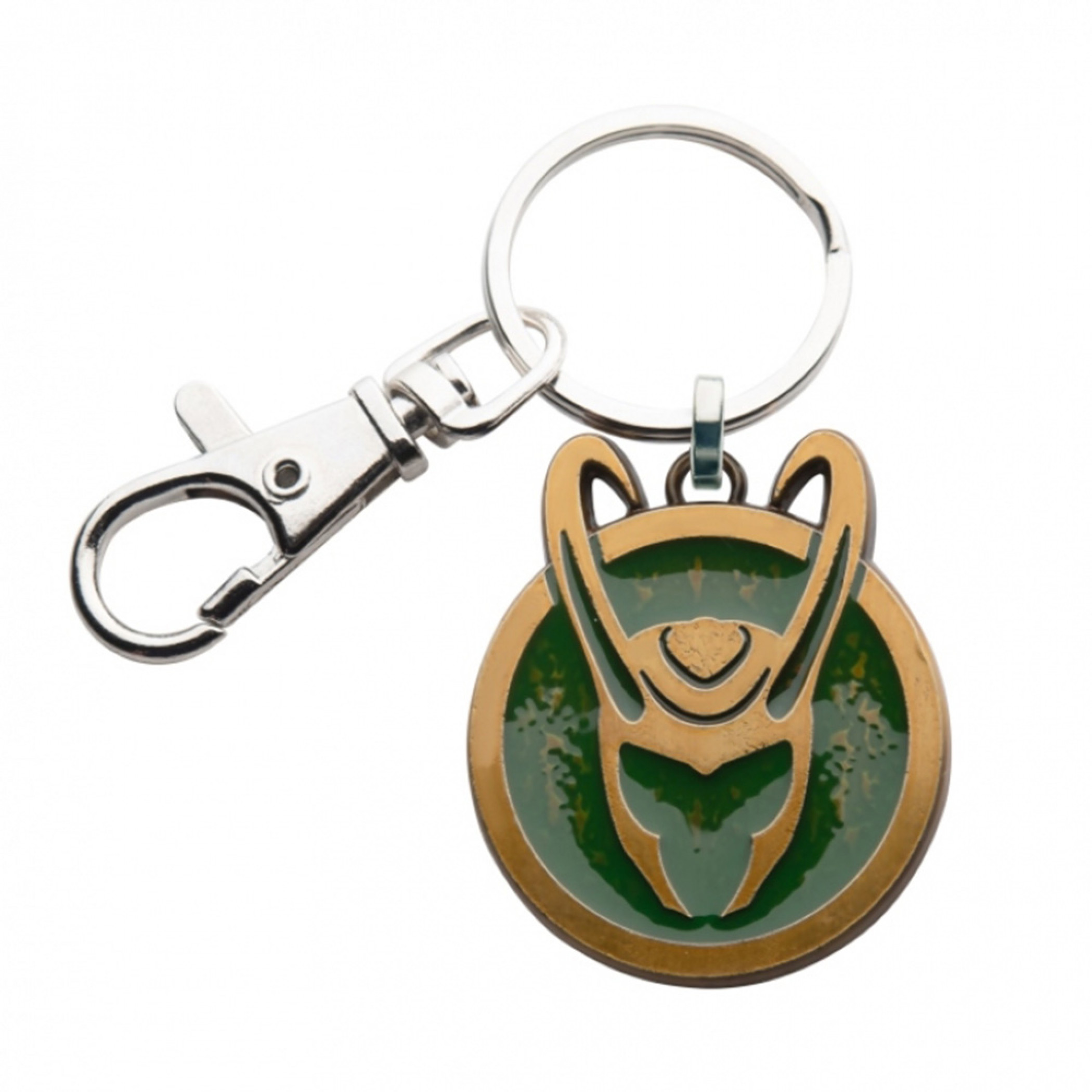 Loki Helmet Logo Keychain, Green