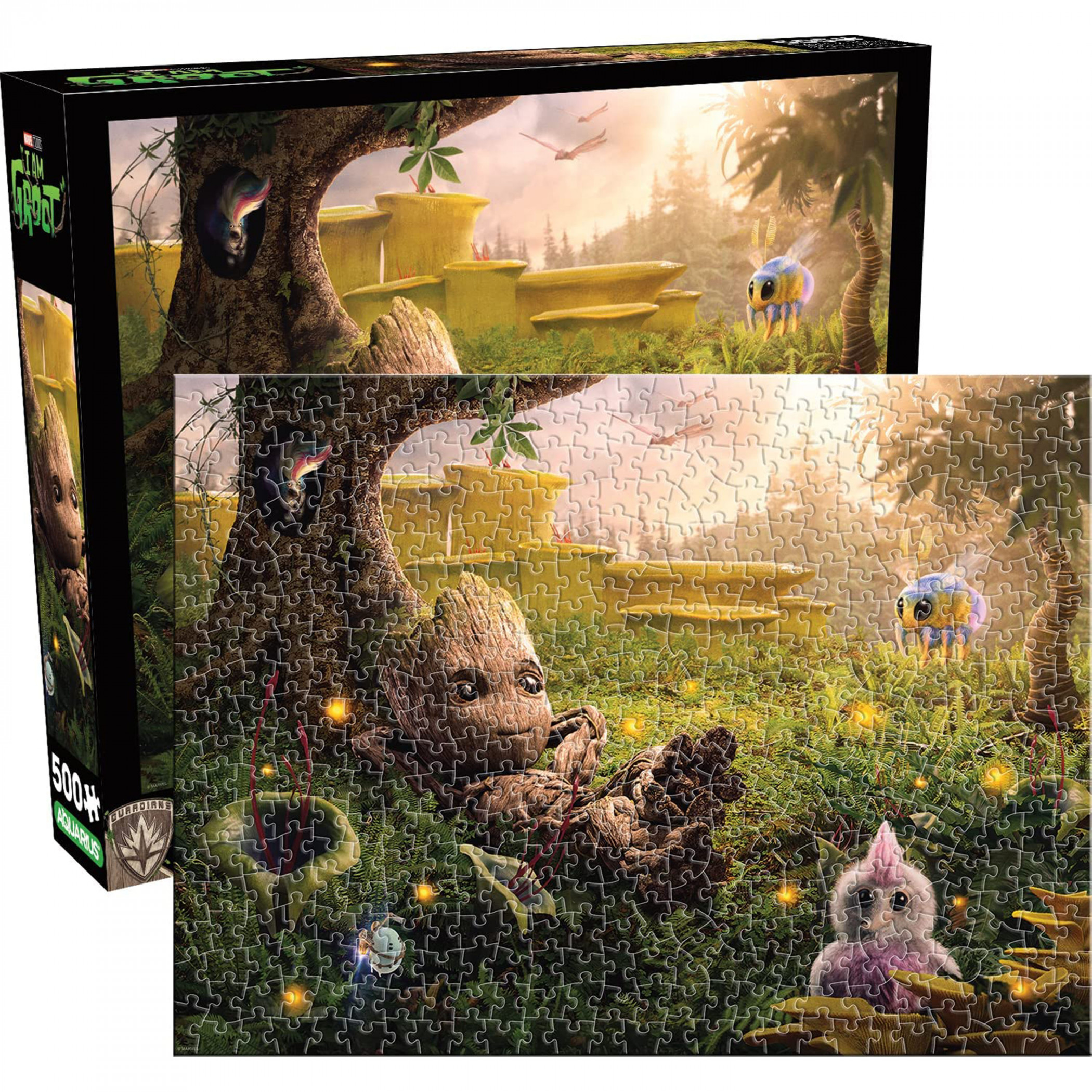 Guardians of The Galaxy Baby Groot Relaxing 14'x19' 500 Piece Puzzle, Multi-Color