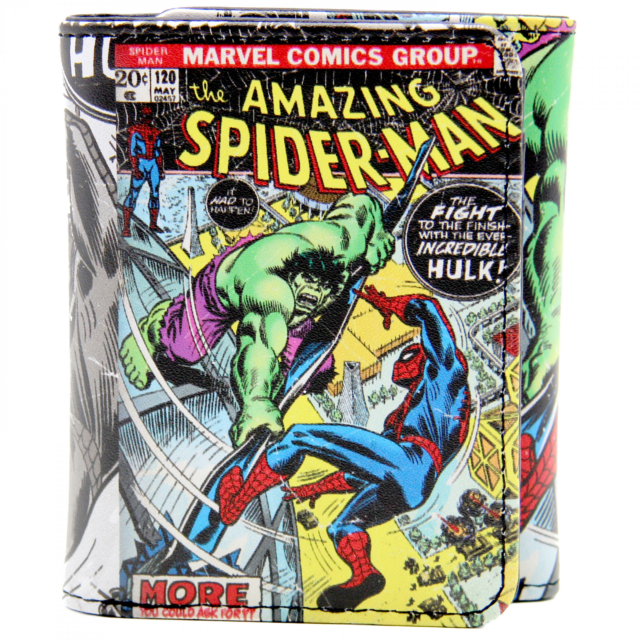 Spider-Man and The Incredible Hulk #120 Comic Cover Trifold Wallet in Collectors Tin, Multi-Color
