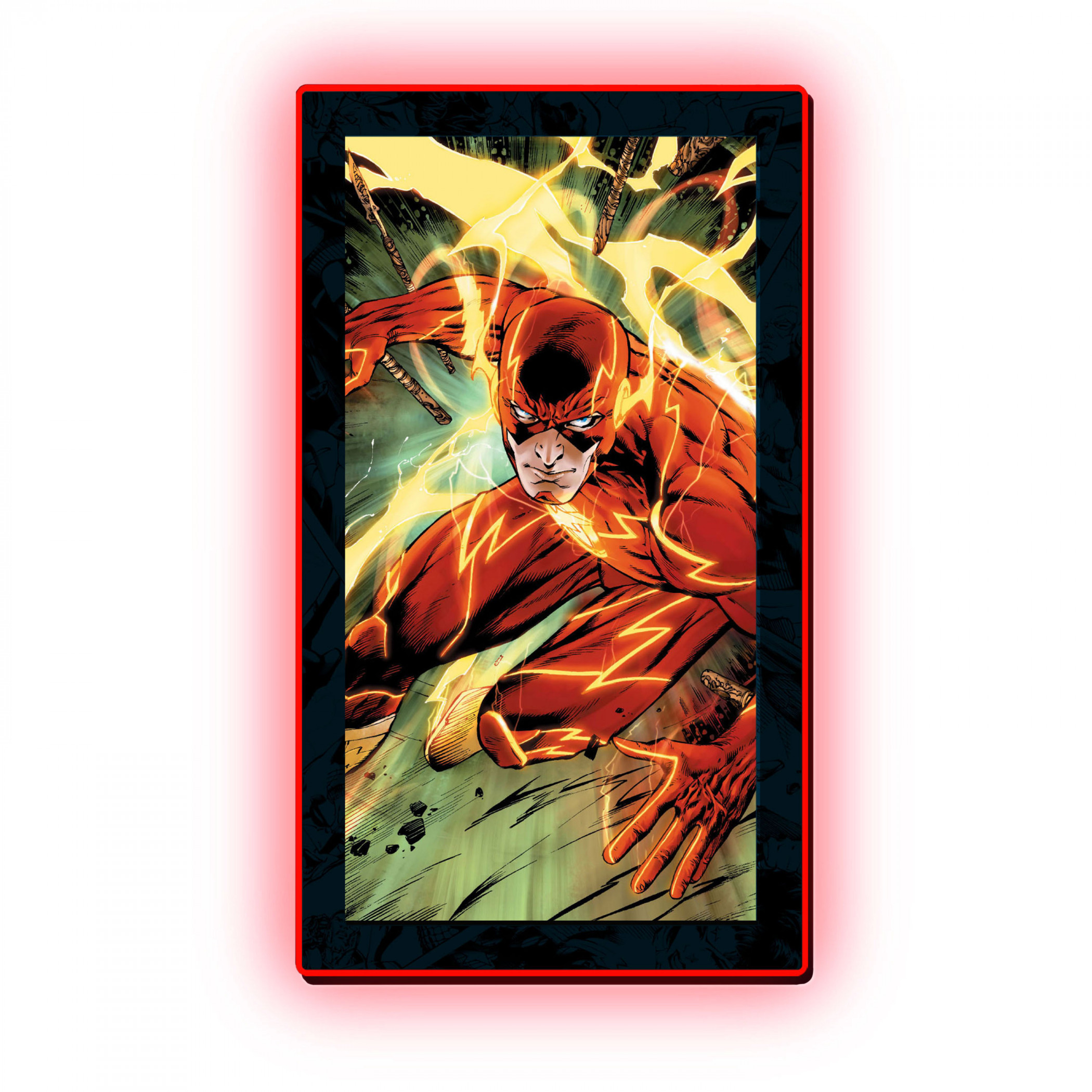The Flash Shocking Speed LED Mini Poster Mountable Wall Light, Red