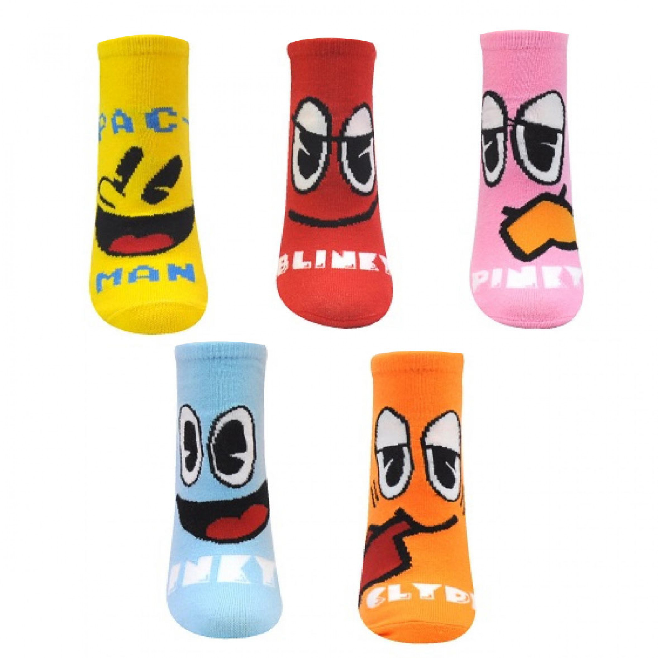 PAC-MAN 5-Pair Pack of Low Cut Socks, Multi-Color