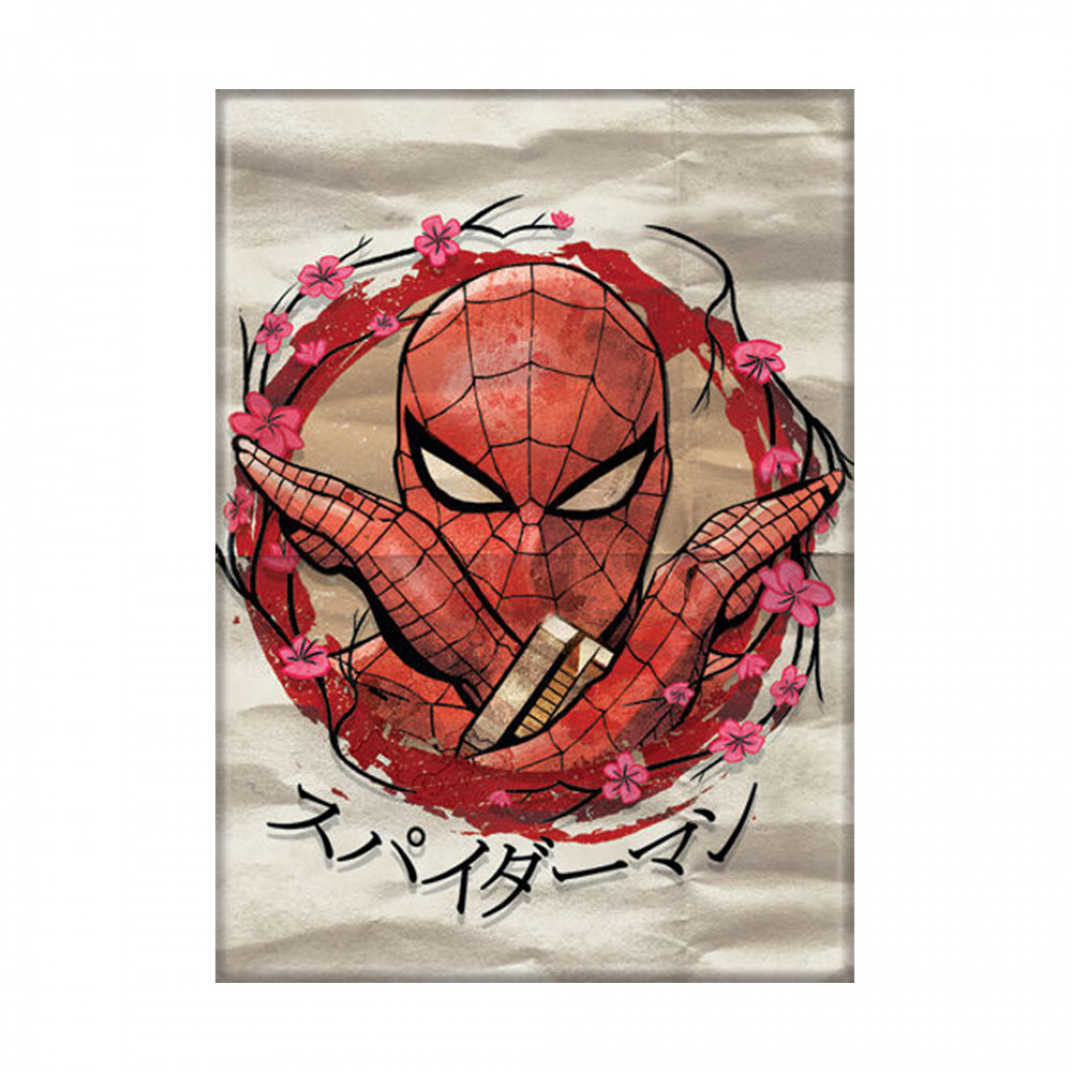 Spider-Man Japanese Text Carded Magnet, Red