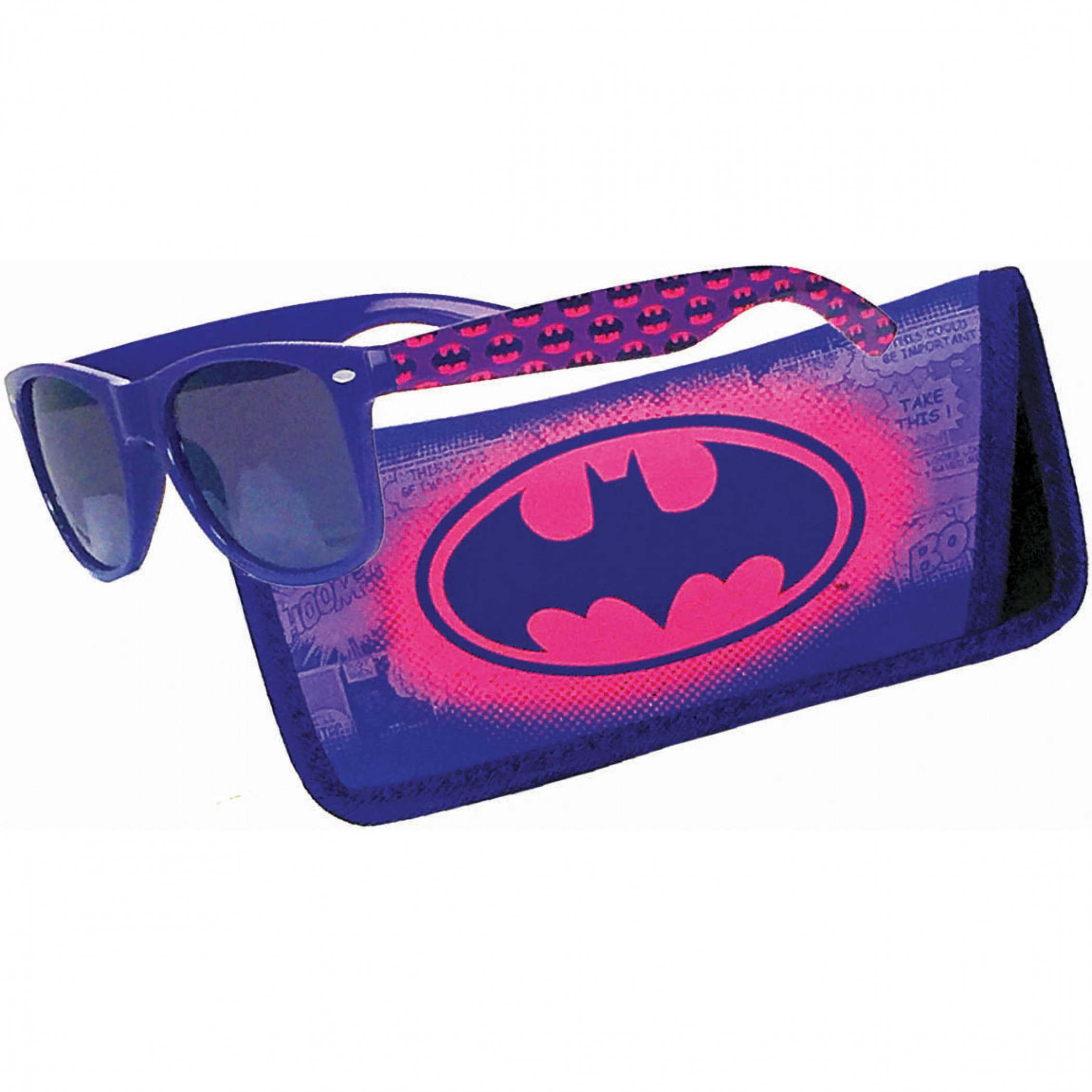 Batman Logo Sunglasses with Pouch, Purple