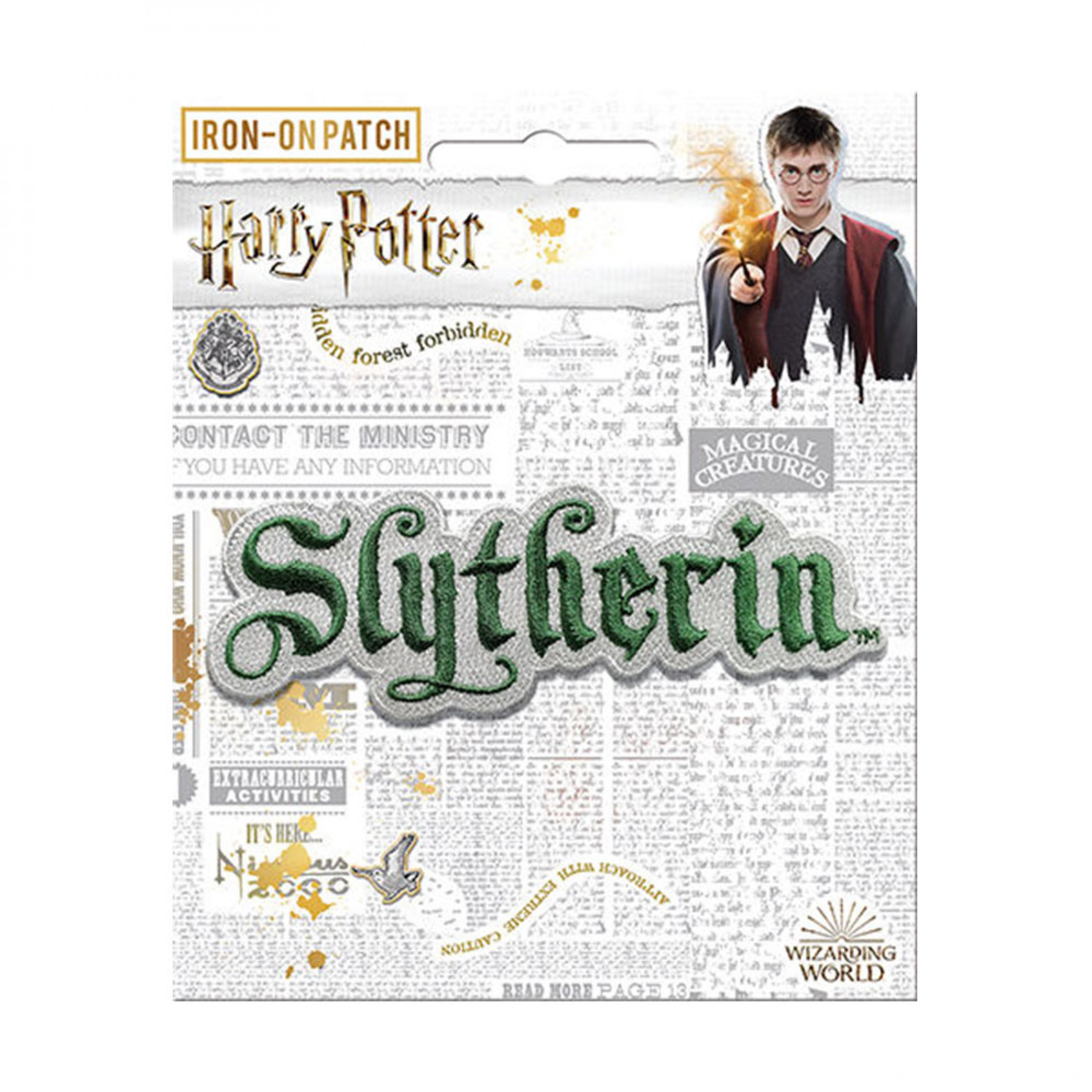 Harry Potter Slytherin Text Iron On Patch, Green