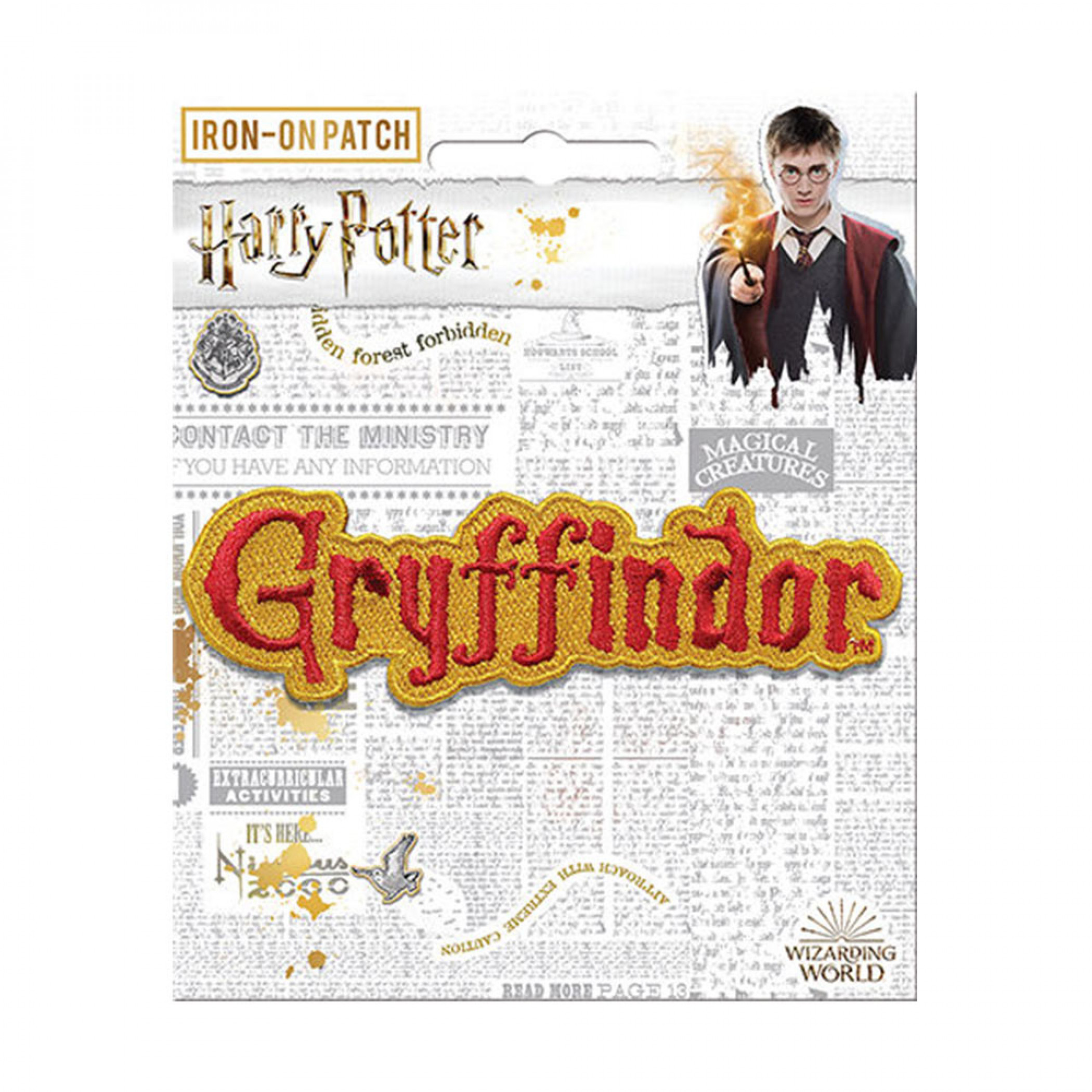 Harry Potter Gryffindor Text Iron On Patch, Red