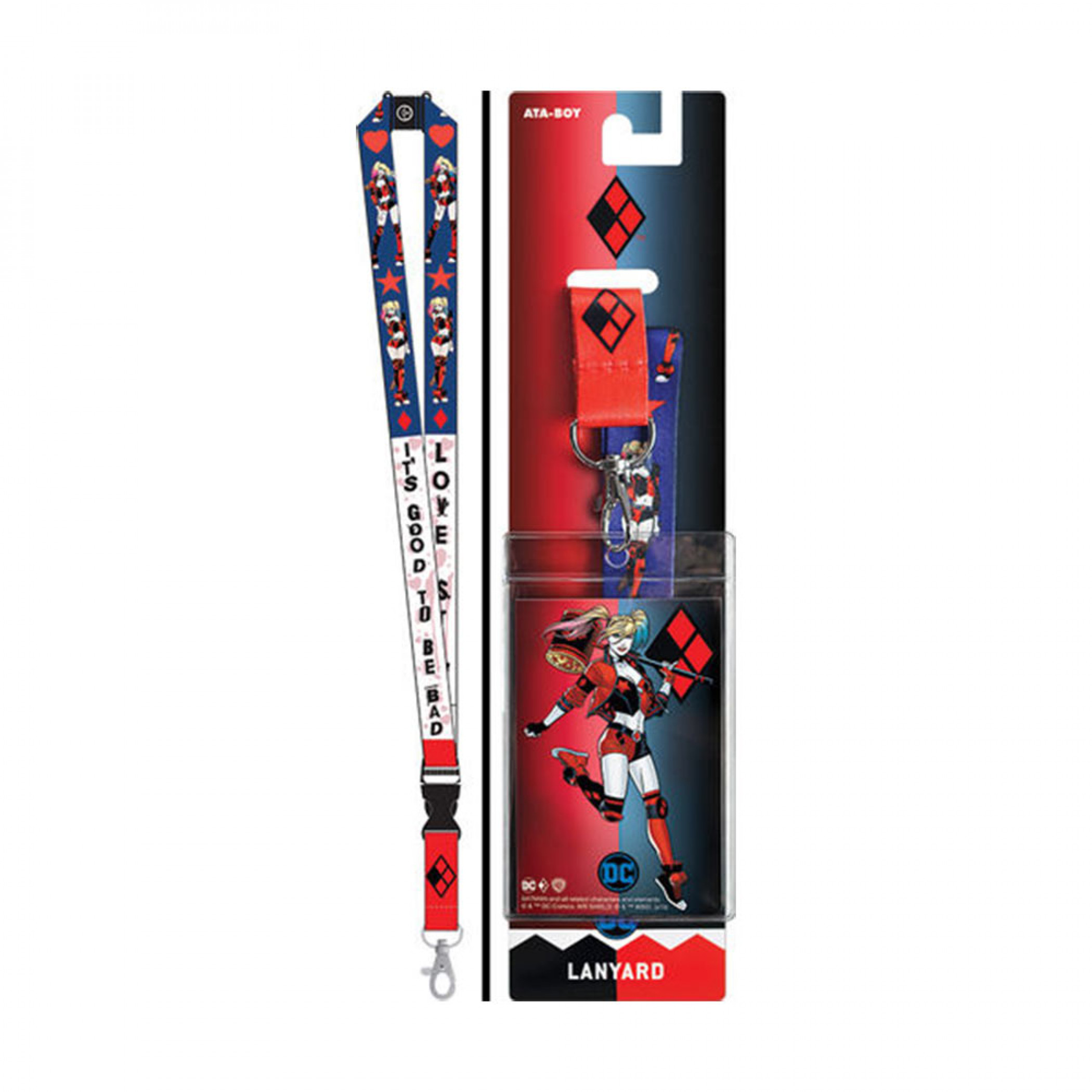 Harley Quinn Good To Be Bad Lanyard, Red