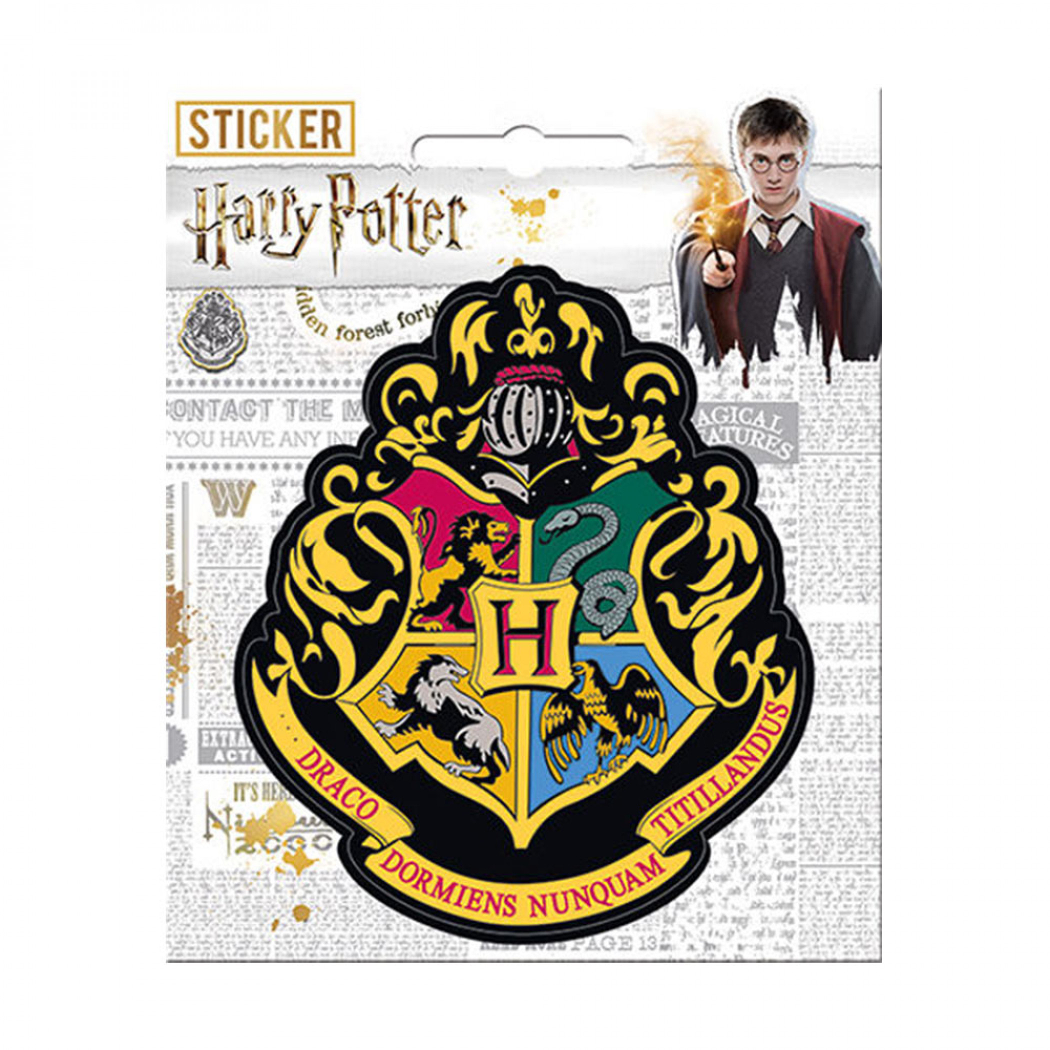 Harry Potter Hogwarts Crest Sticker, Yellow