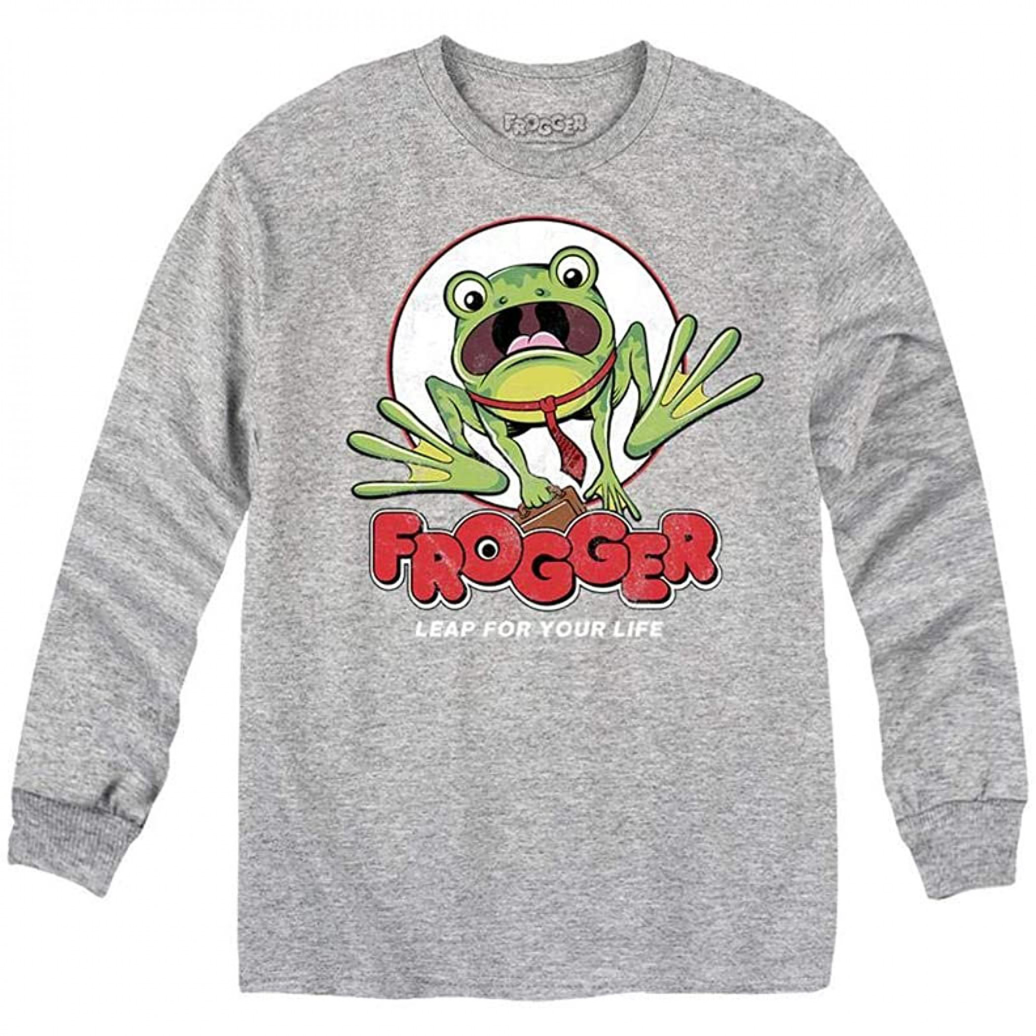 Frogger Leap For Your Life Long Sleeve Shirt, Grey
