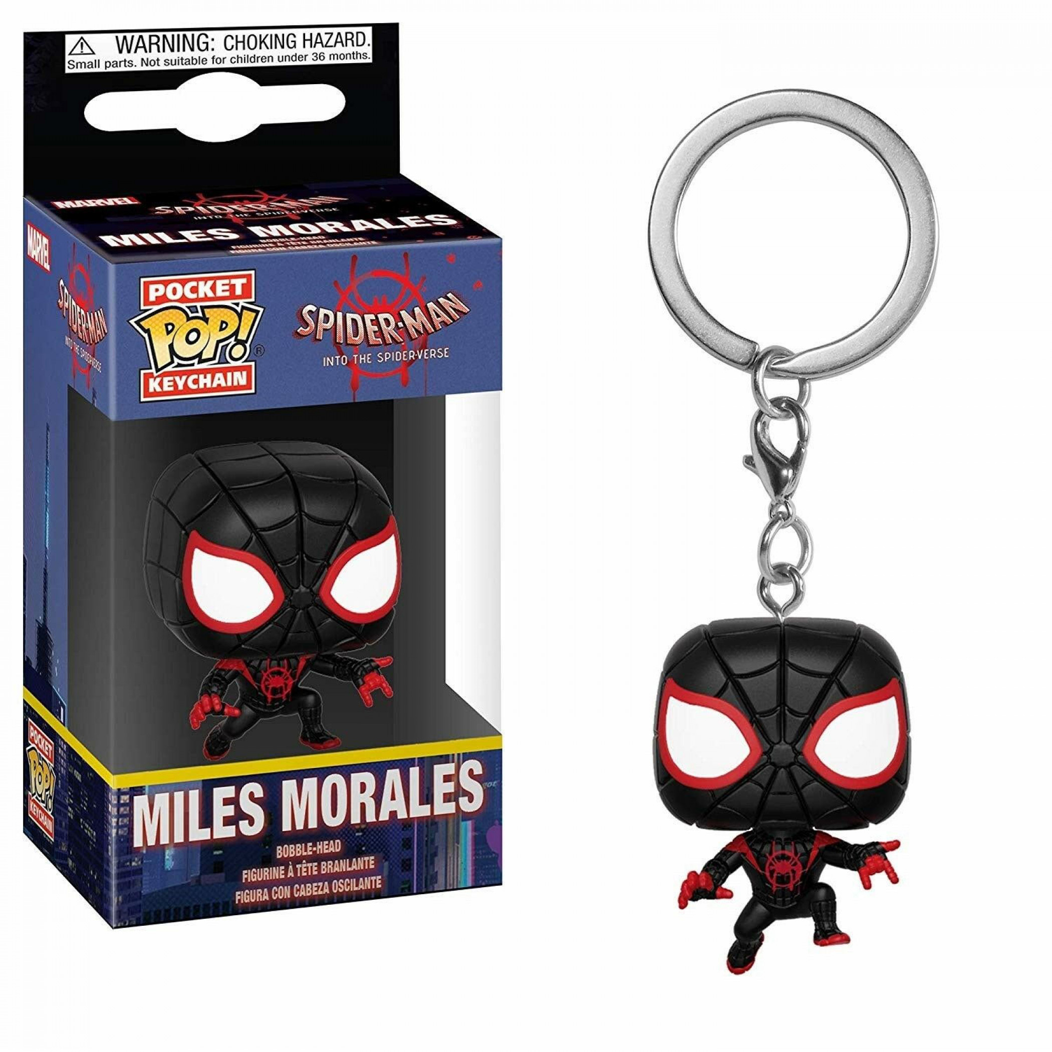 Spider-man Miles Morales Funko Pop Pocket Keychain, Black