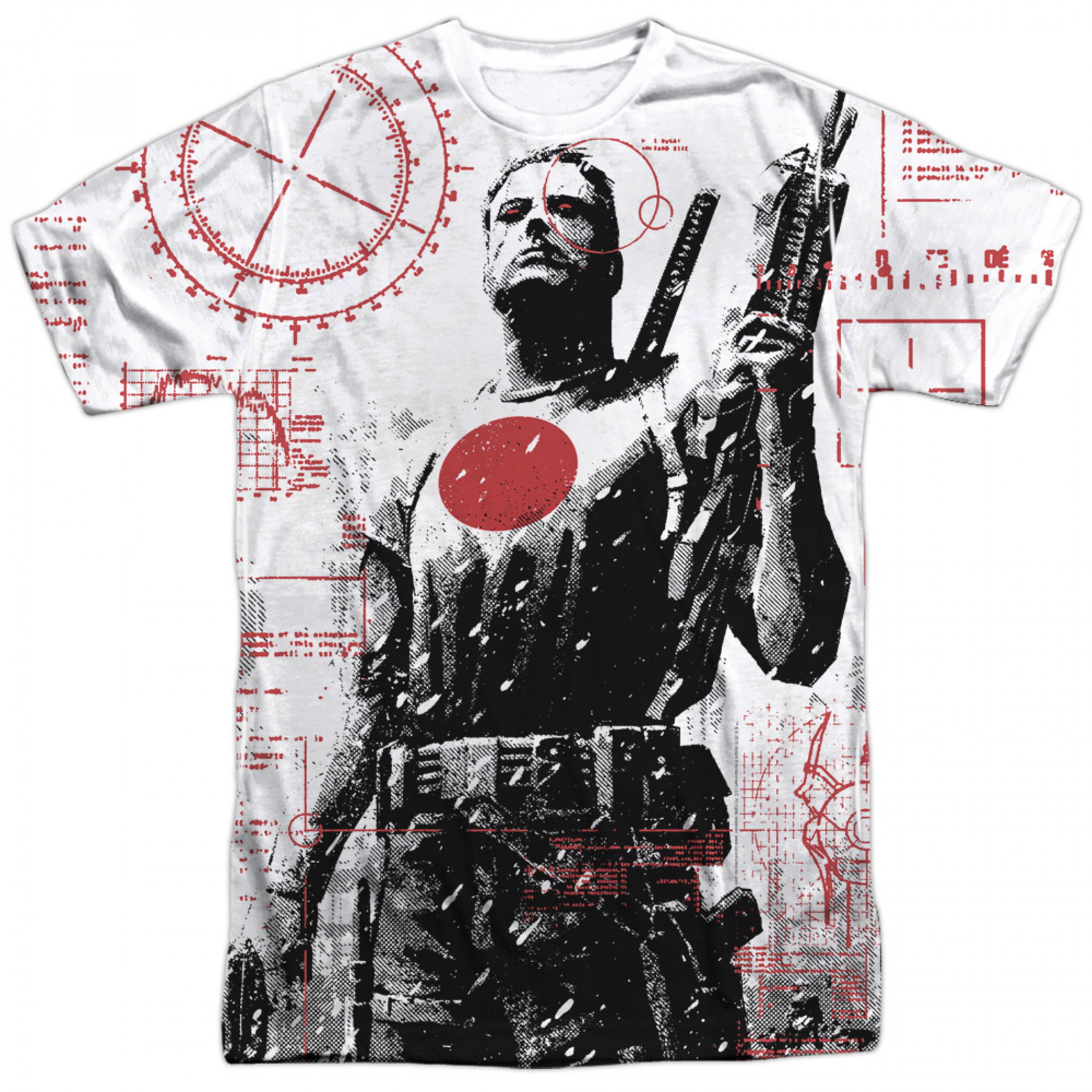Bloodshot Tactical Front and Back Print T-Shirt, White