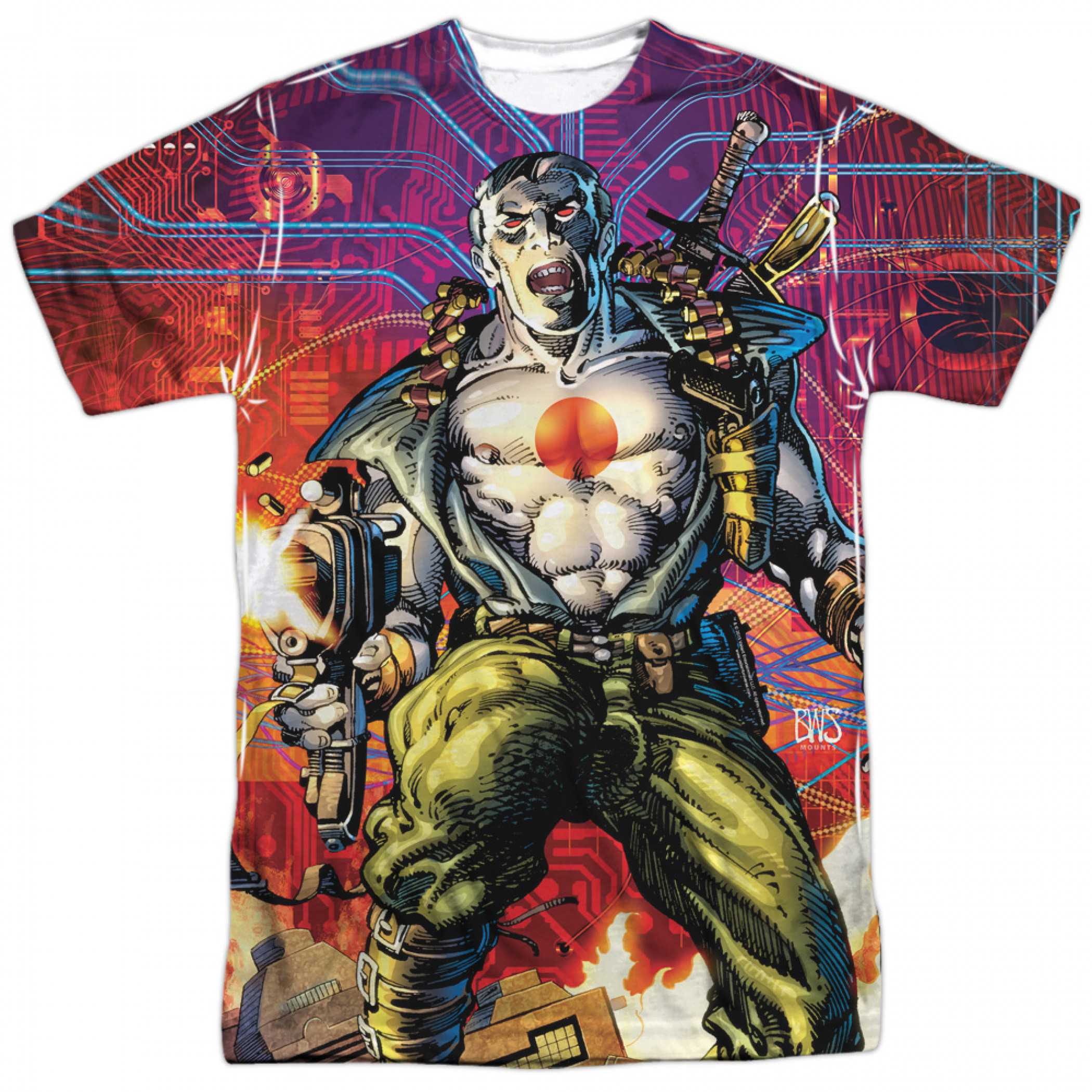 Bloodshot Cyber War Front and Back Print T-Shirt, Multi-Color