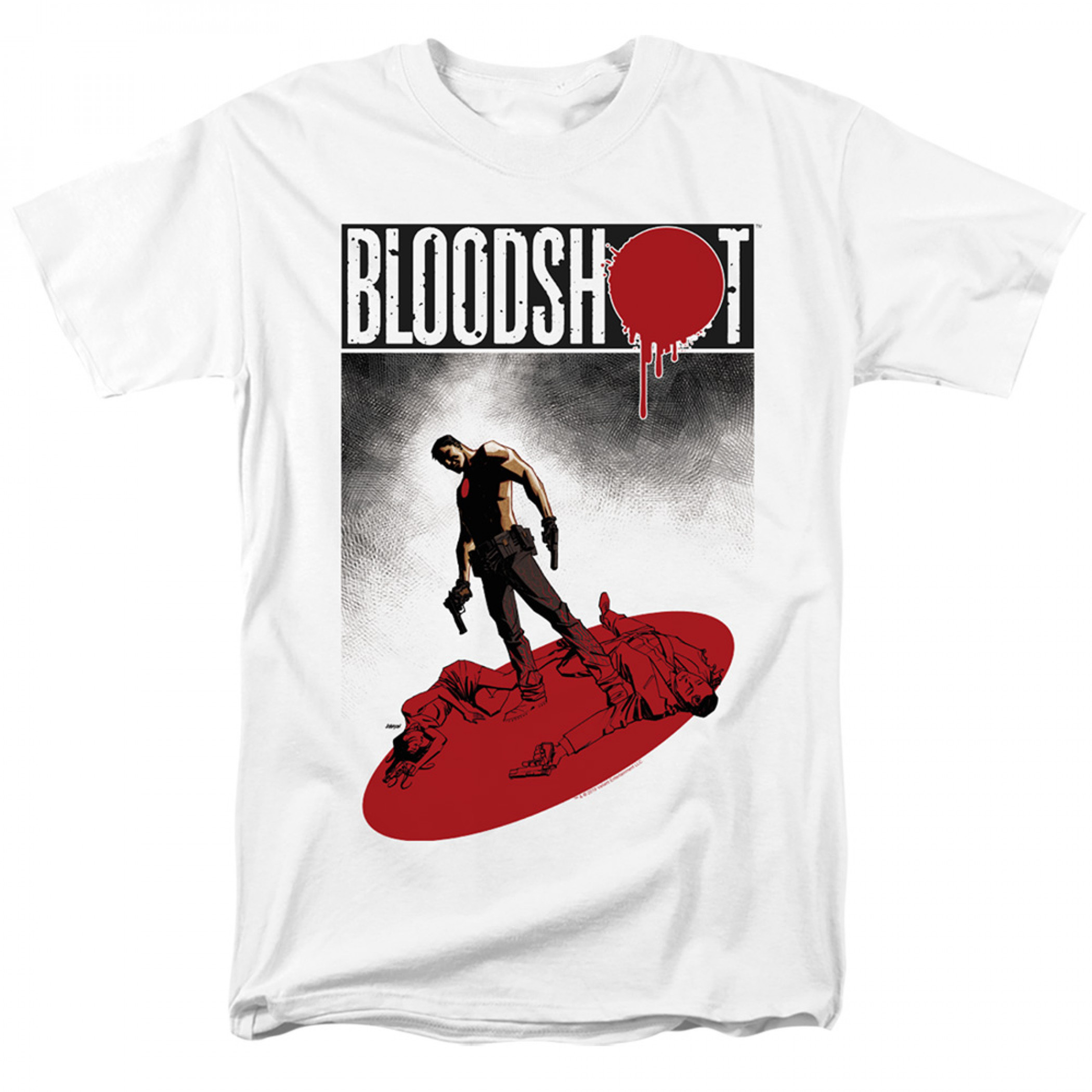 Bloodshot Gun Down White T-Shirt, White